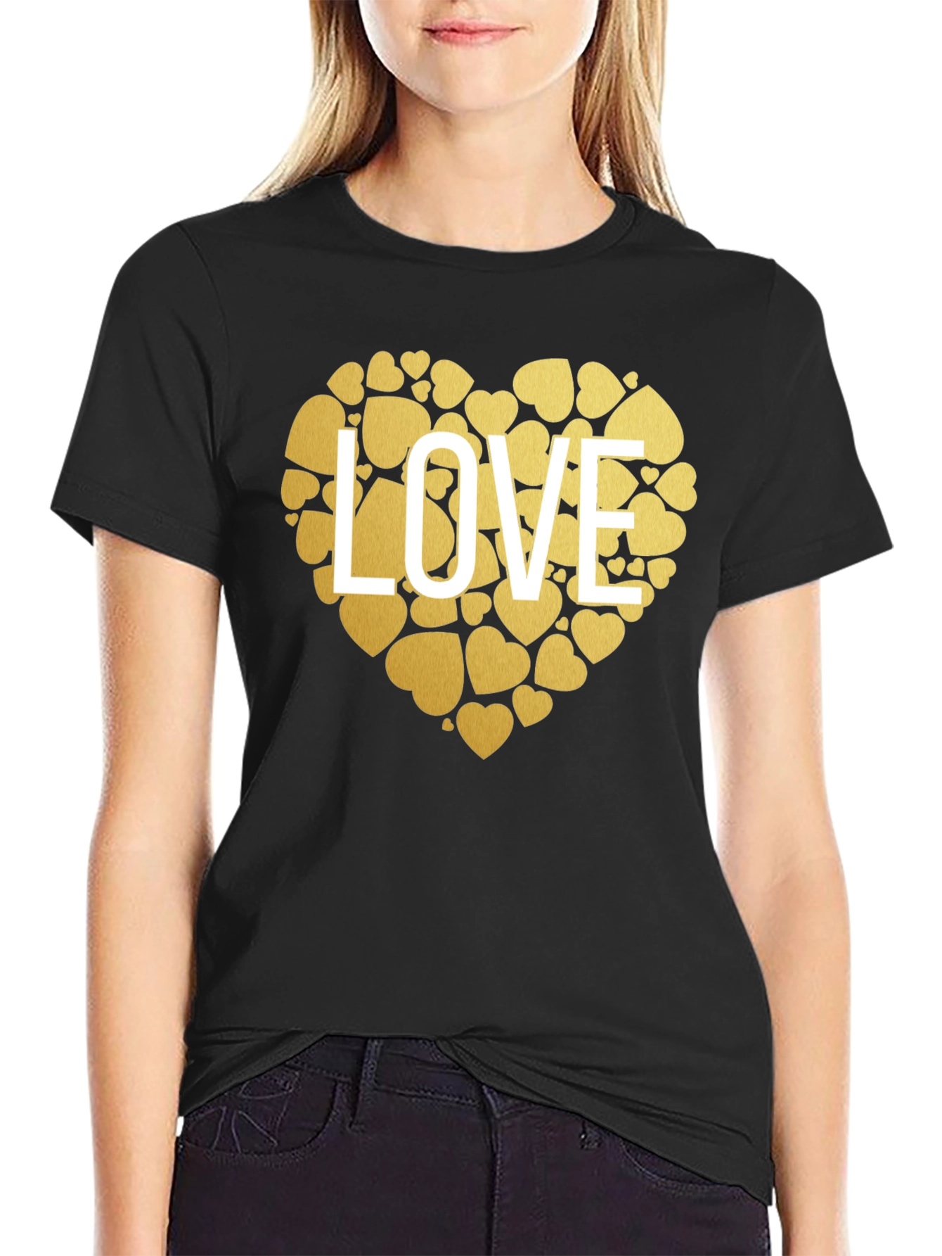 Love Heart Graphic T-Shirt - Stylish Black Tee