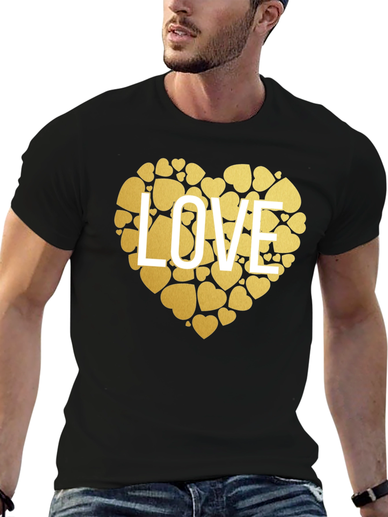 Love Heart Graphic T-Shirt - Stylish Black Tee