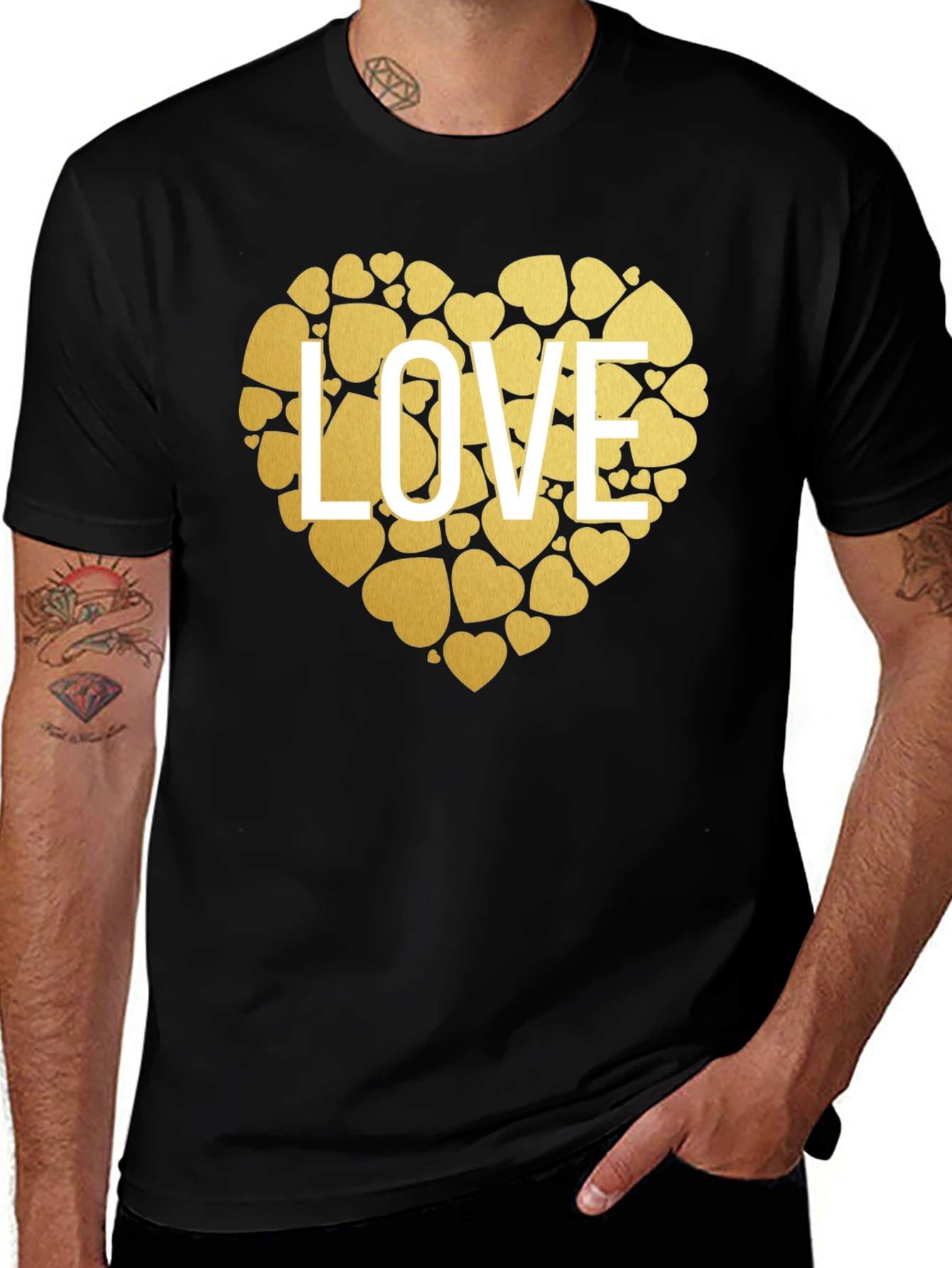 Love Heart Graphic T-Shirt - Stylish Black Tee