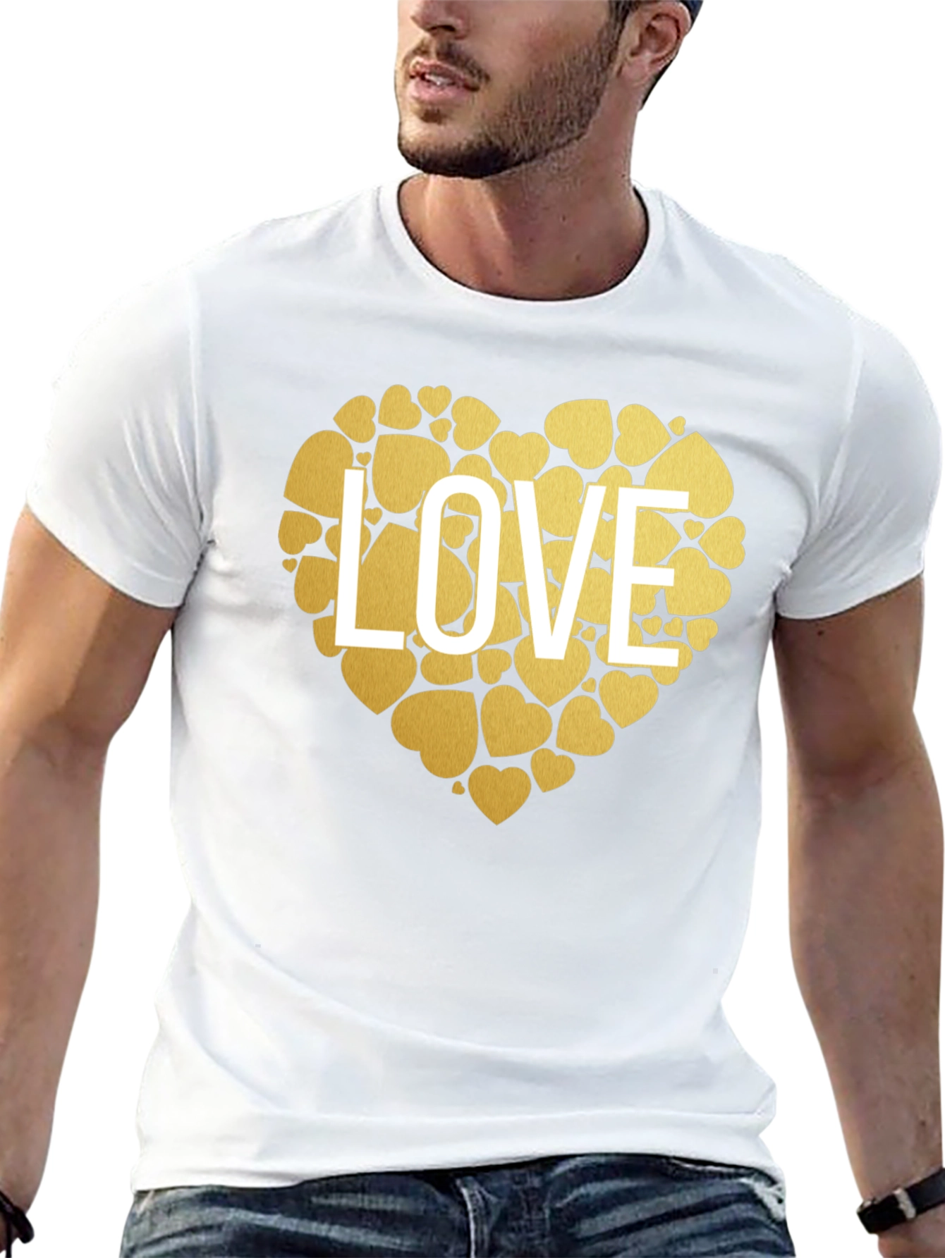 Love Heart Graphic T-Shirt - Stylish Black Tee