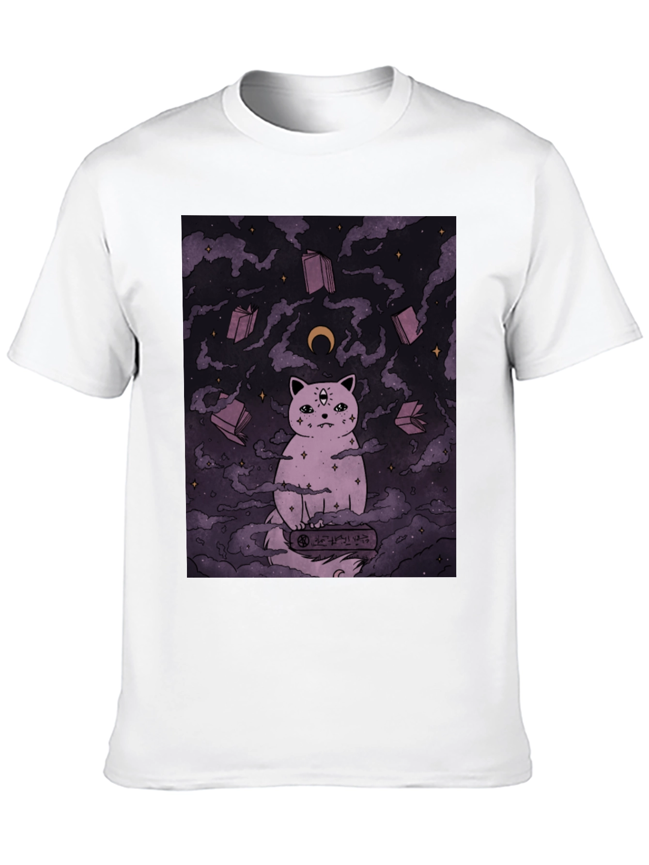 Mystic Cat Graphic Tee - Unisex Black T-Shirt