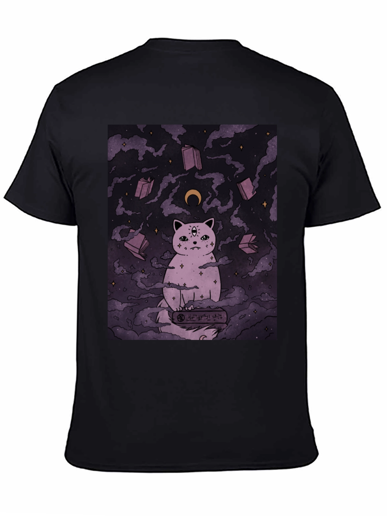 Mystic Cat Graphic Tee - Unisex Black T-Shirt