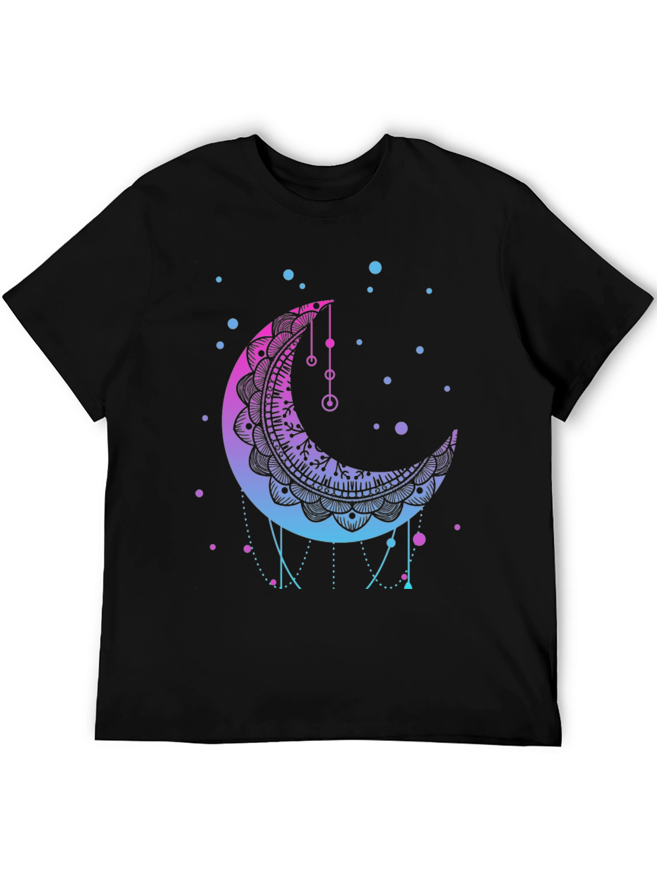 Mystic Moon Mandala Graphic Tee - Black