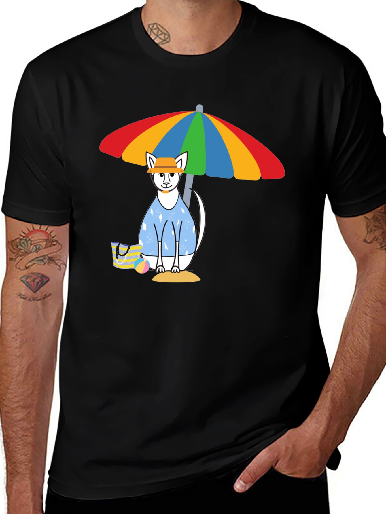 Summer Cat Beach T-Shirt