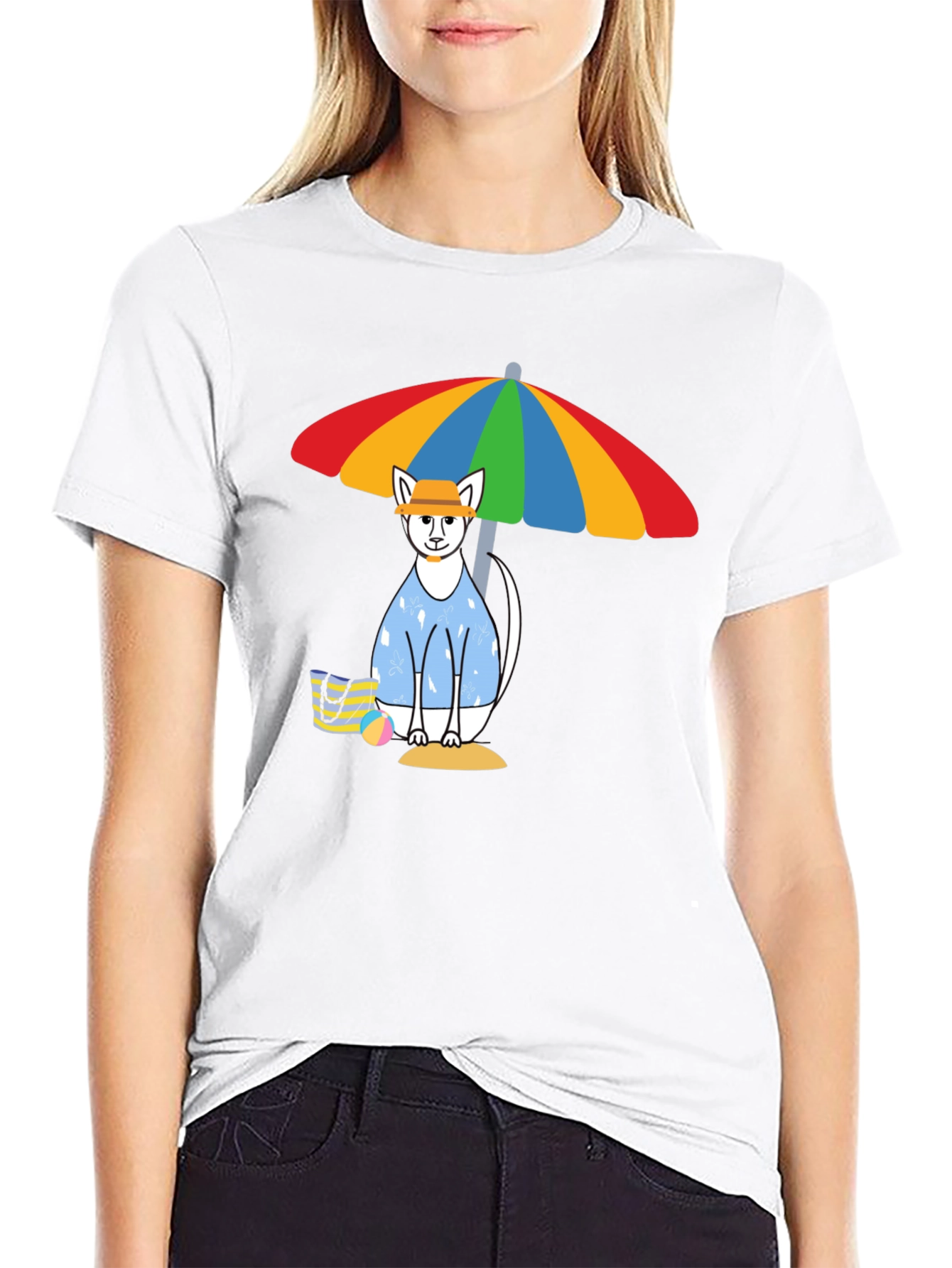 Summer Cat Beach T-Shirt