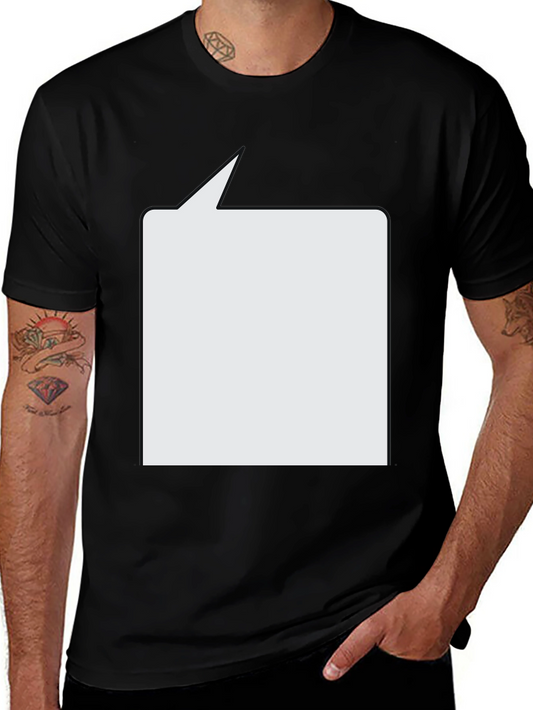 Black T-Shirt with Customizable Speech Bubble