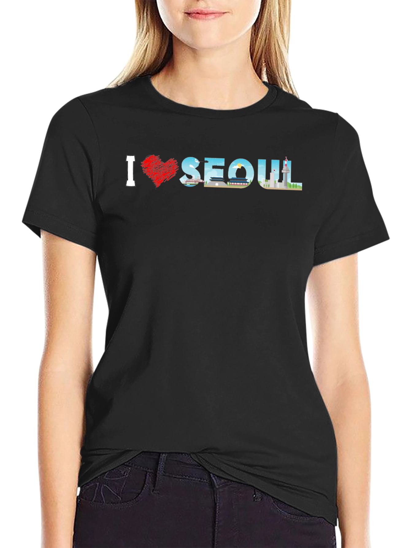 I Love Seoul Black T-Shirt
