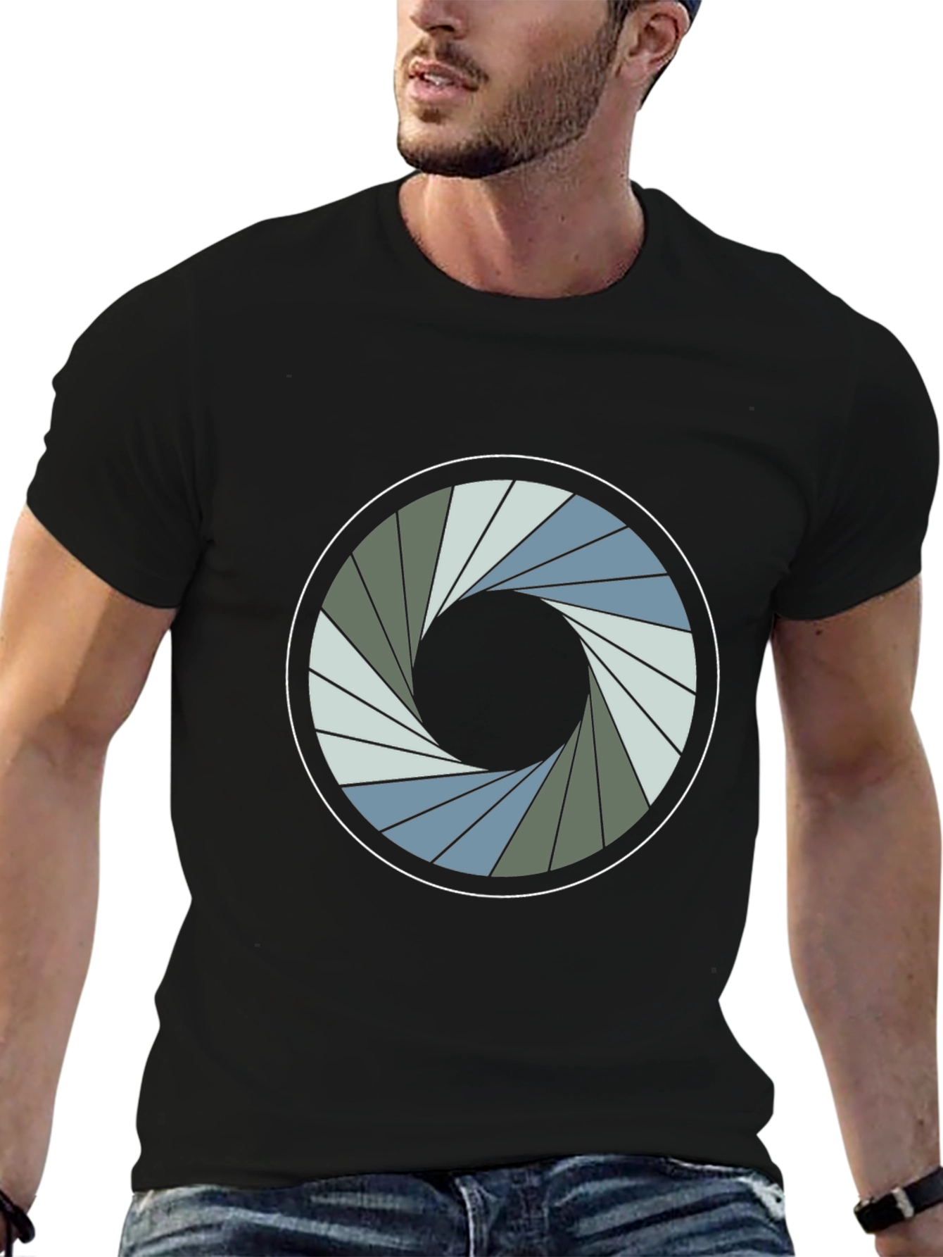 Abstract Iris Graphic Tee - Modern Style