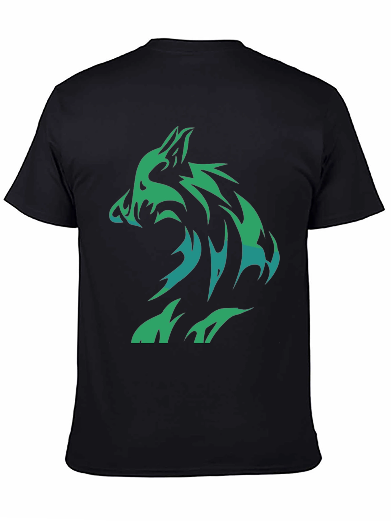 Tribal Wolf Graphic Tee - Black