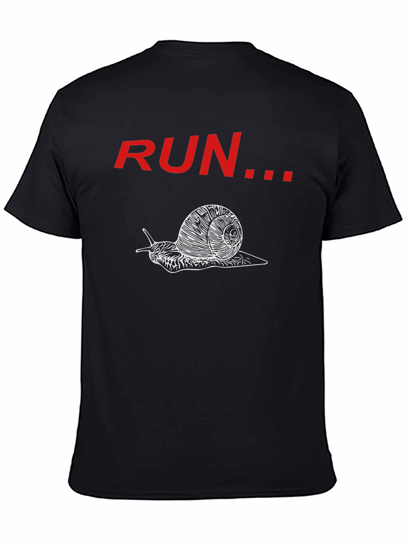 Run Snail Graphic Tee - Black Cotton T-Shirt
