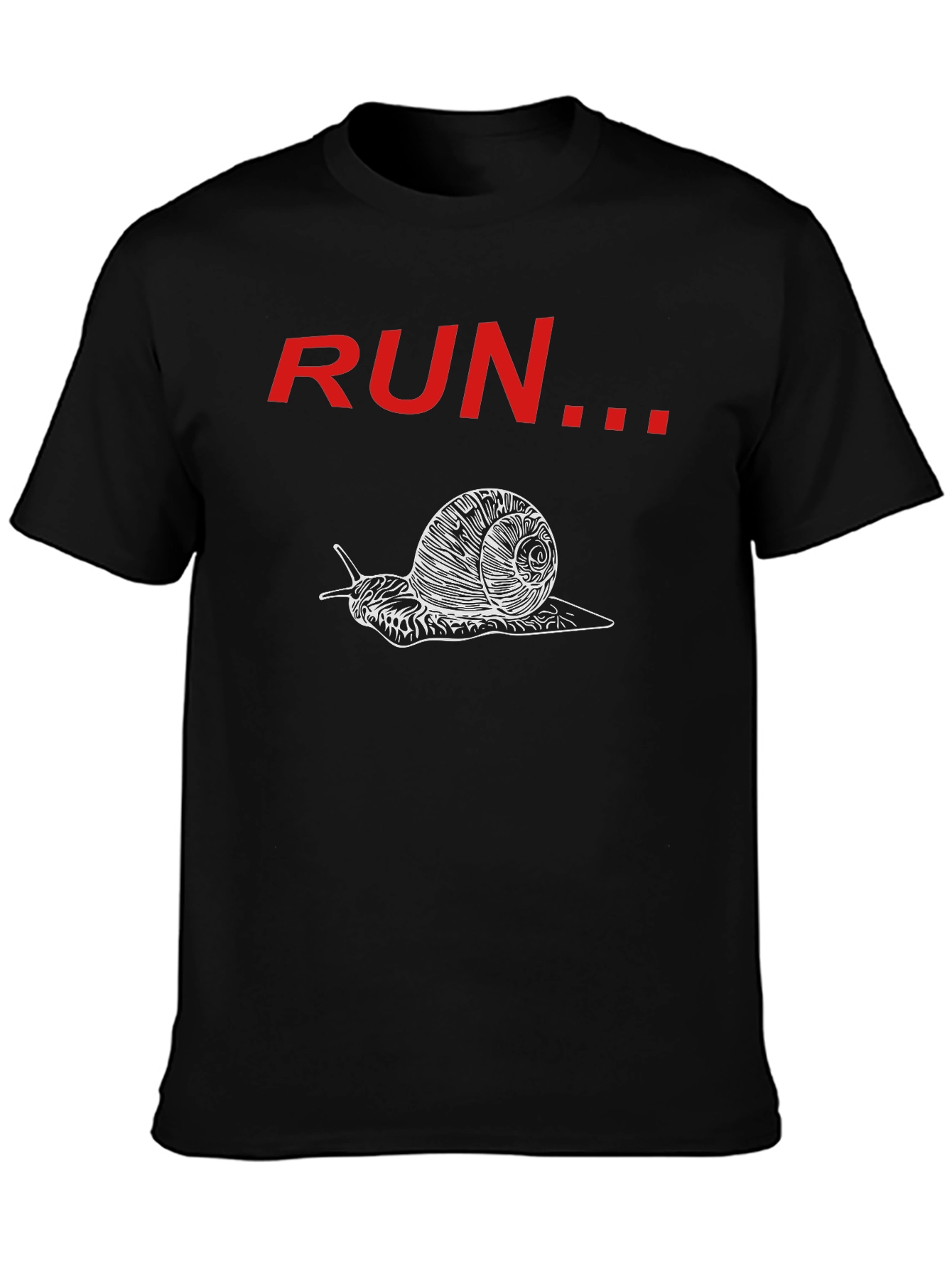Run Snail Graphic Tee - Black Cotton T-Shirt