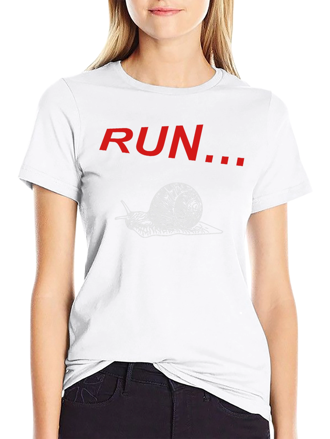 Run Snail Graphic Tee - Black Cotton T-Shirt