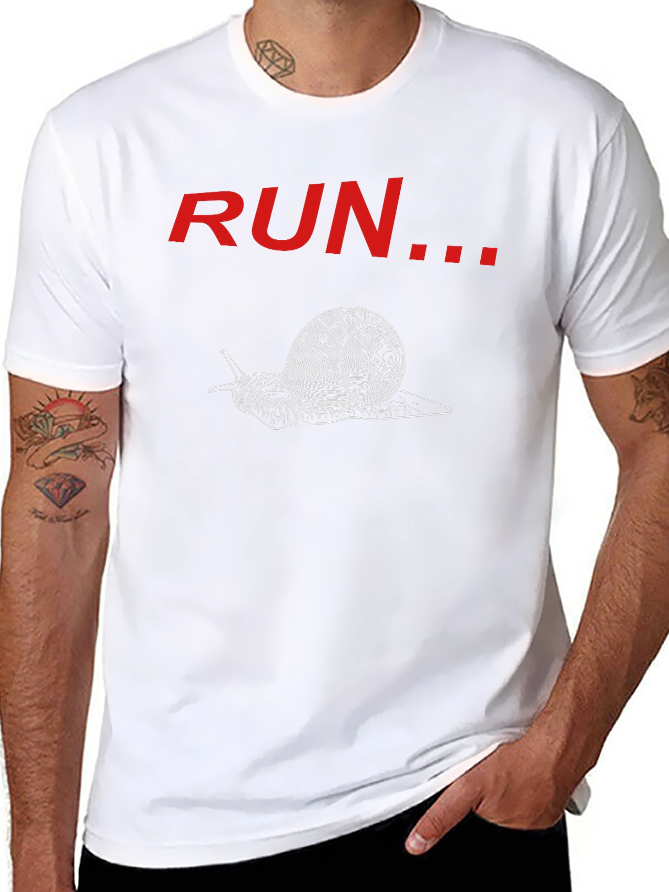 Run Snail Graphic Tee - Black Cotton T-Shirt