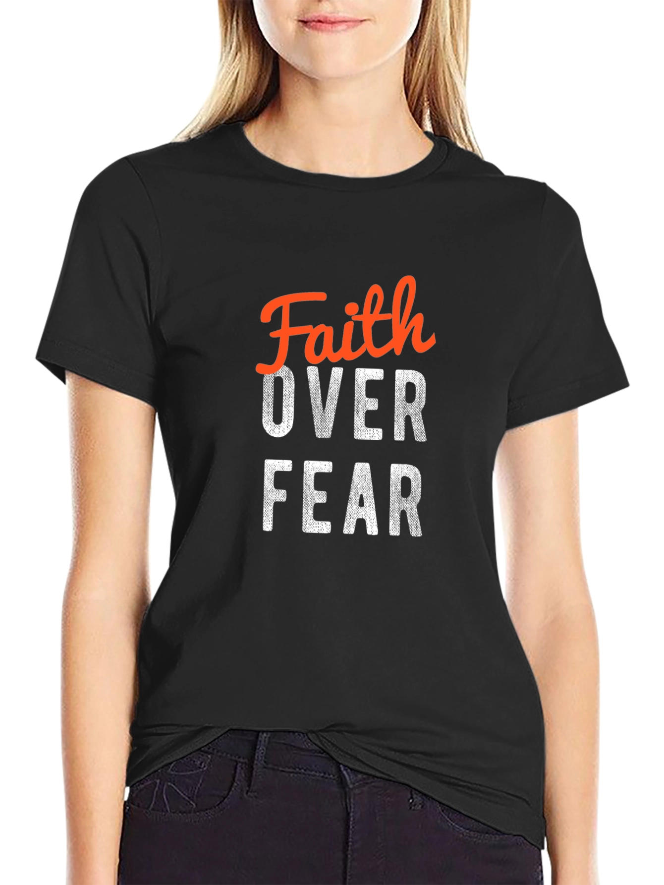 Faith Over Fear Graphic Tee - Mens Black T-Shirt