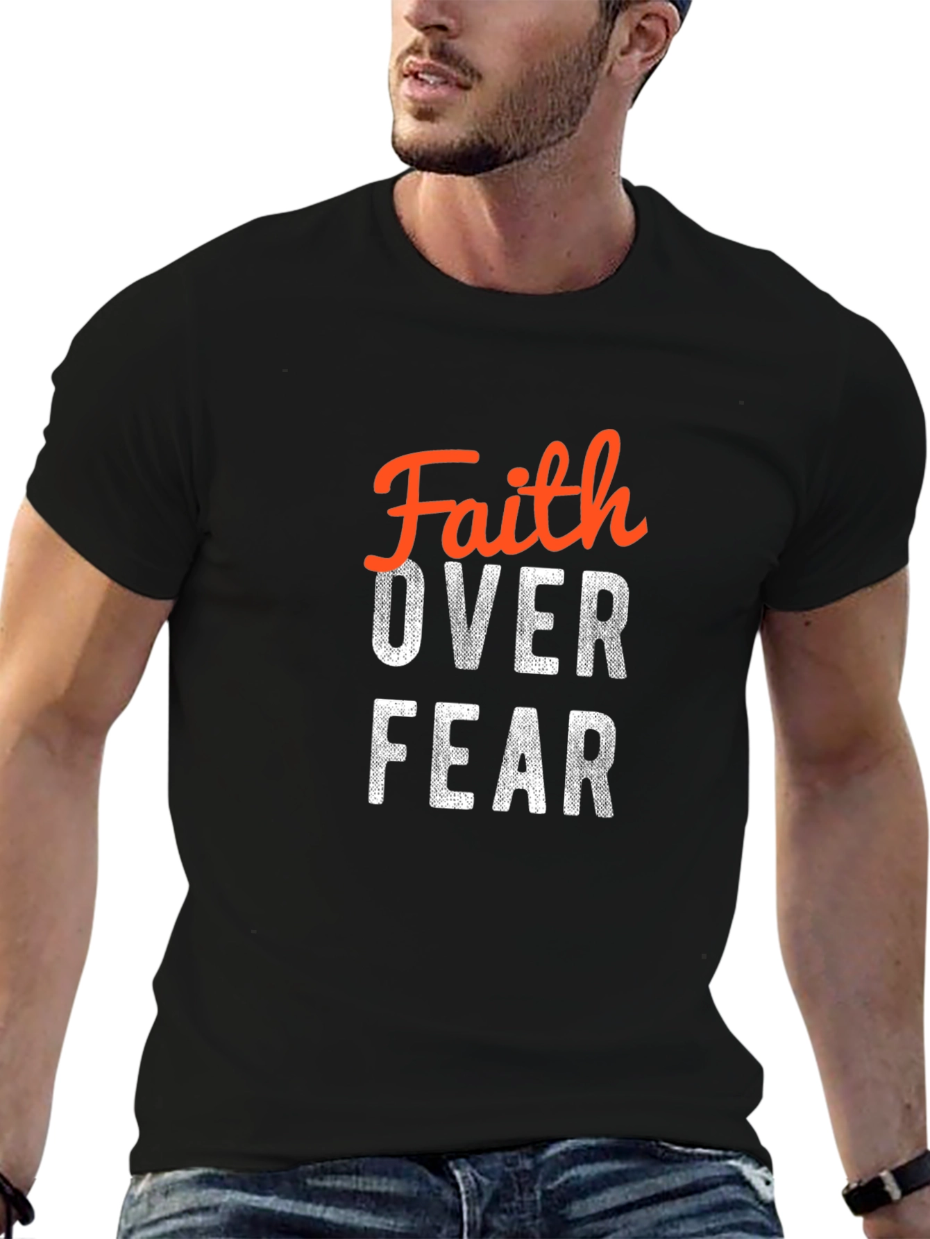 Faith Over Fear Graphic Tee - Mens Black T-Shirt
