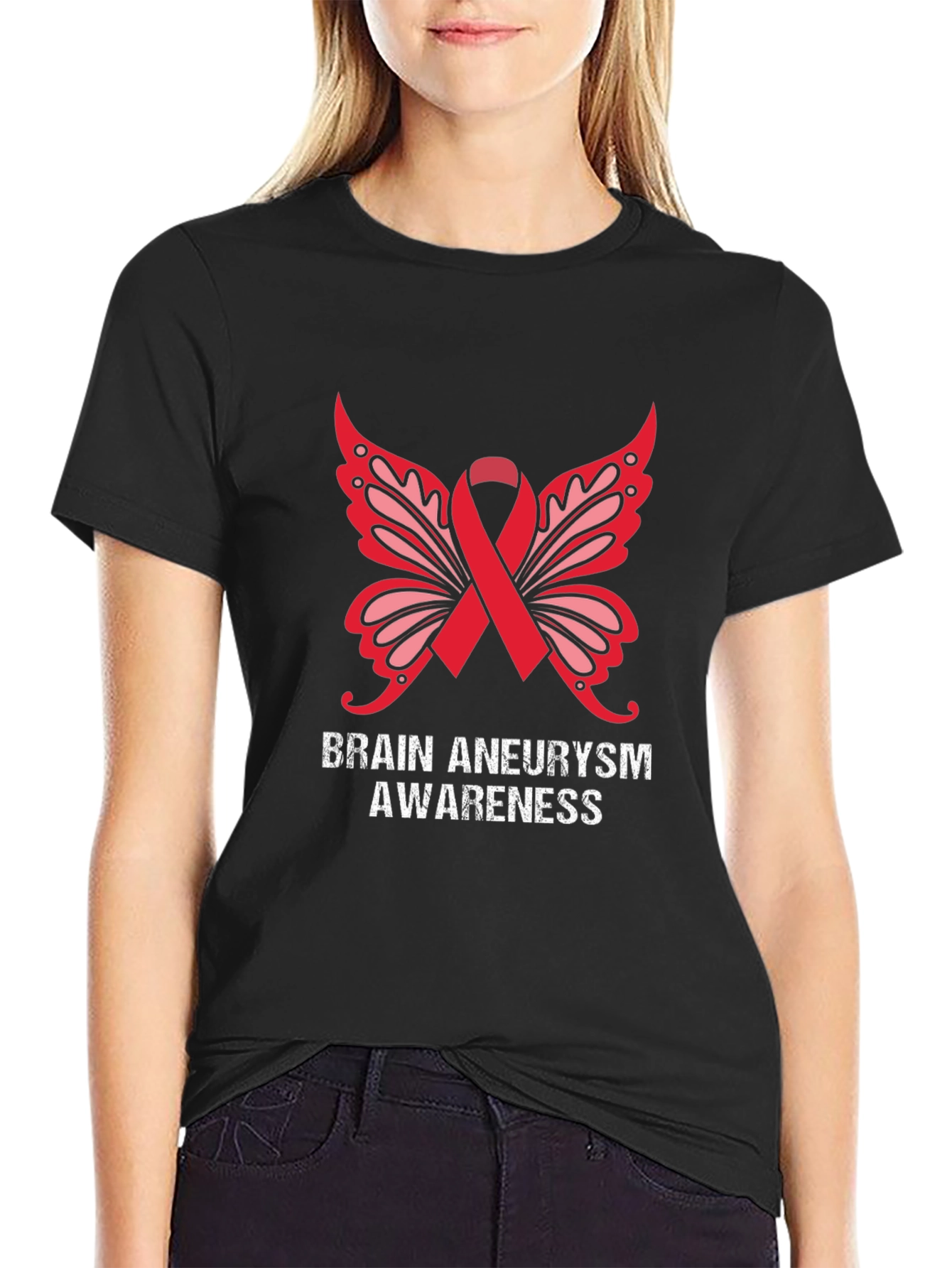 Brain Aneurysm Awareness Butterfly Ribbon T-Shirt