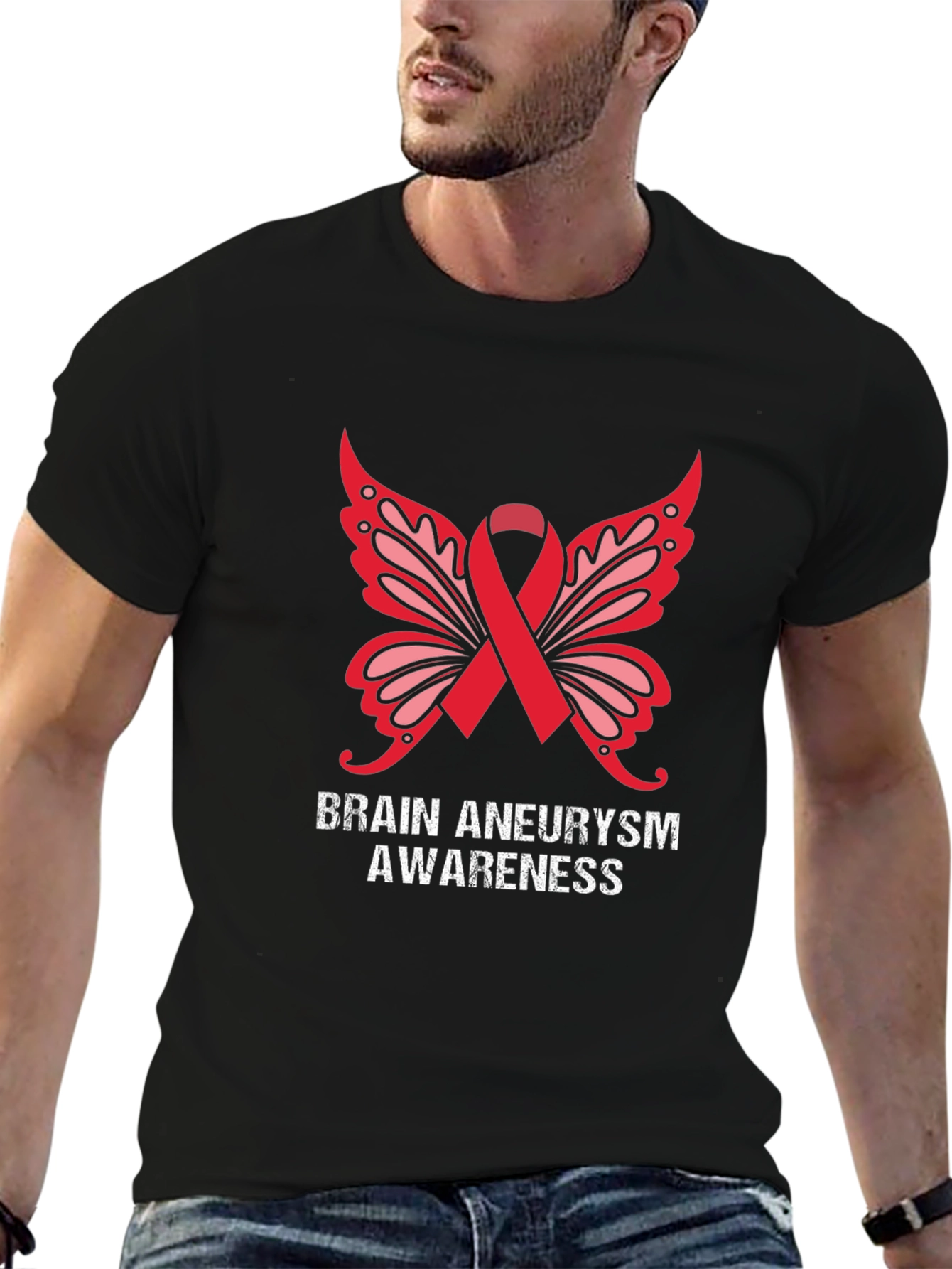 Brain Aneurysm Awareness Butterfly Ribbon T-Shirt