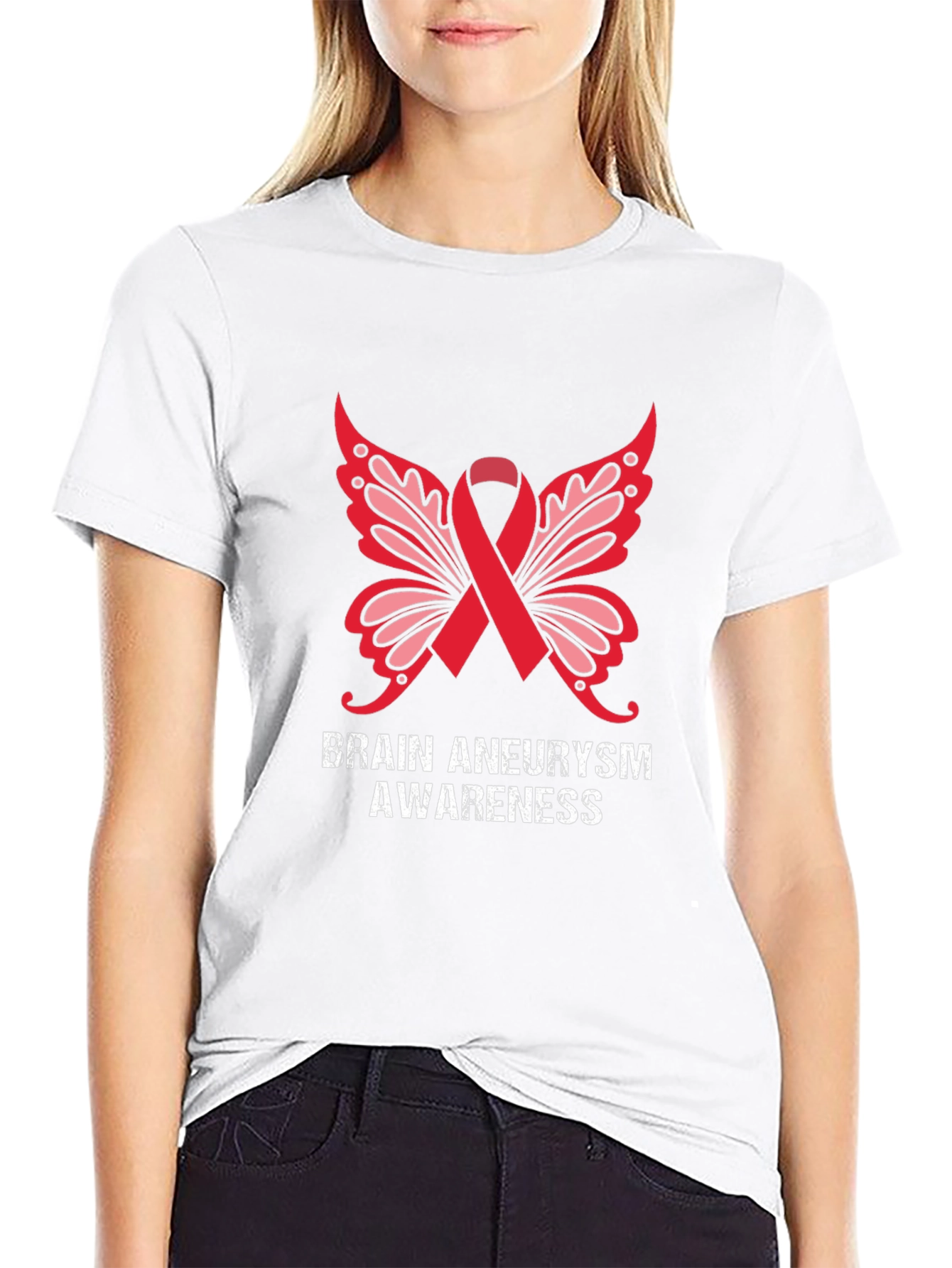 Brain Aneurysm Awareness Butterfly Ribbon T-Shirt