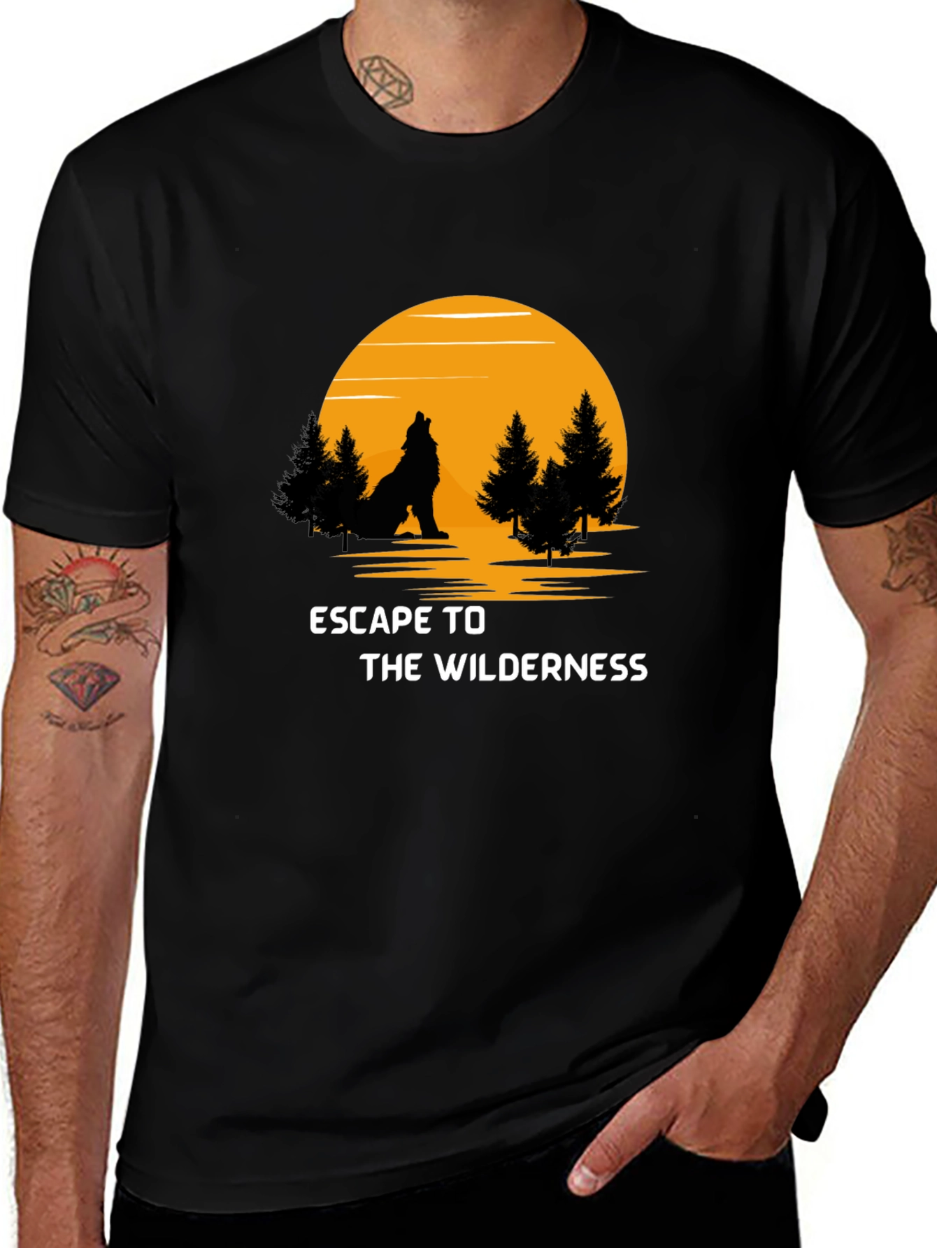 Escape to the Wilderness Black T-Shirt