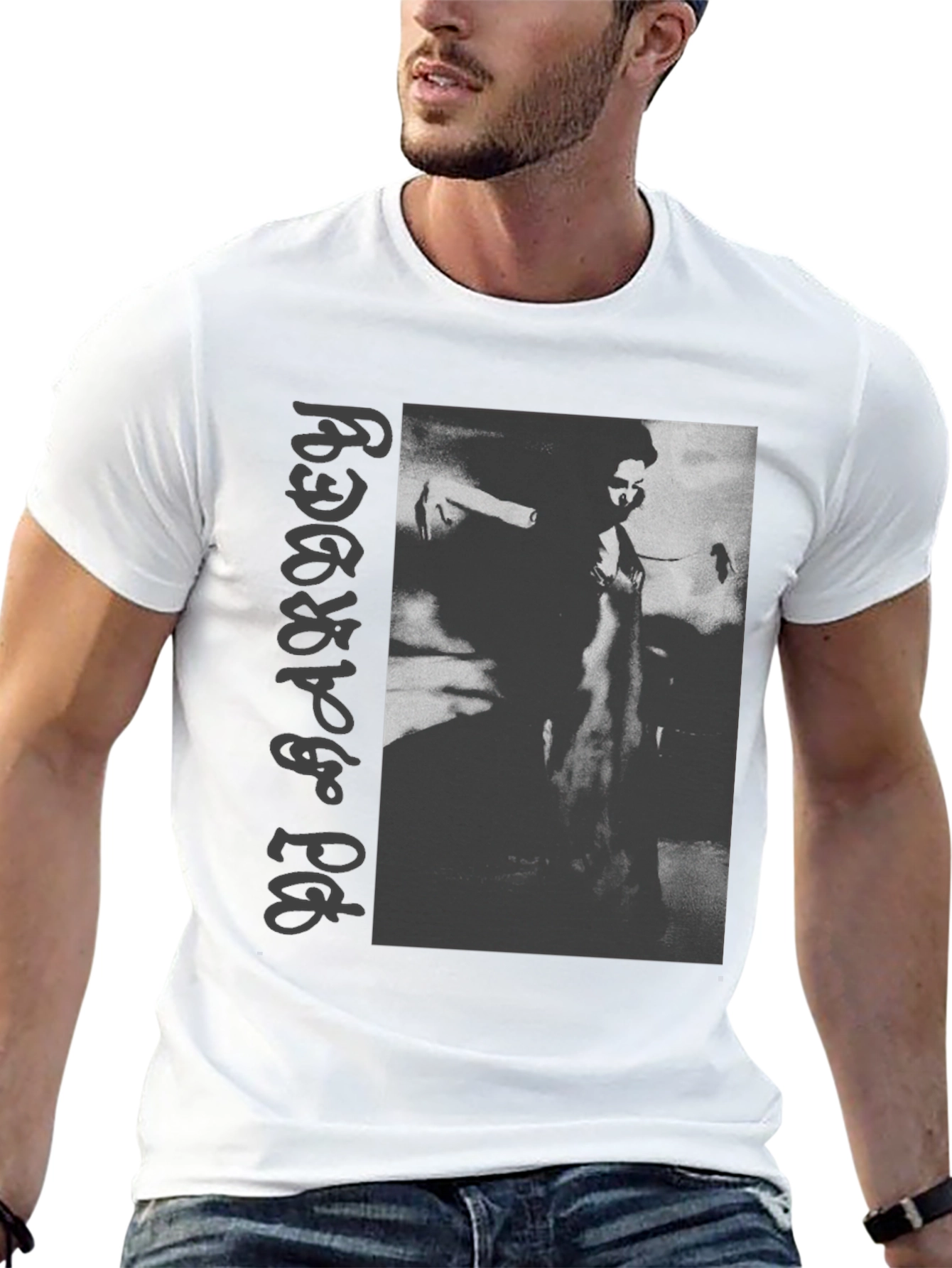 PJ Harvey Graphic Print Black Tee