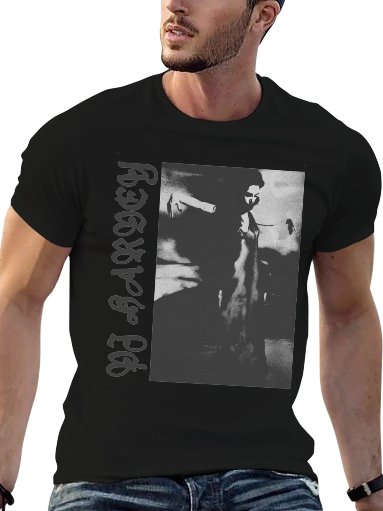 PJ Harvey Graphic Print Black Tee