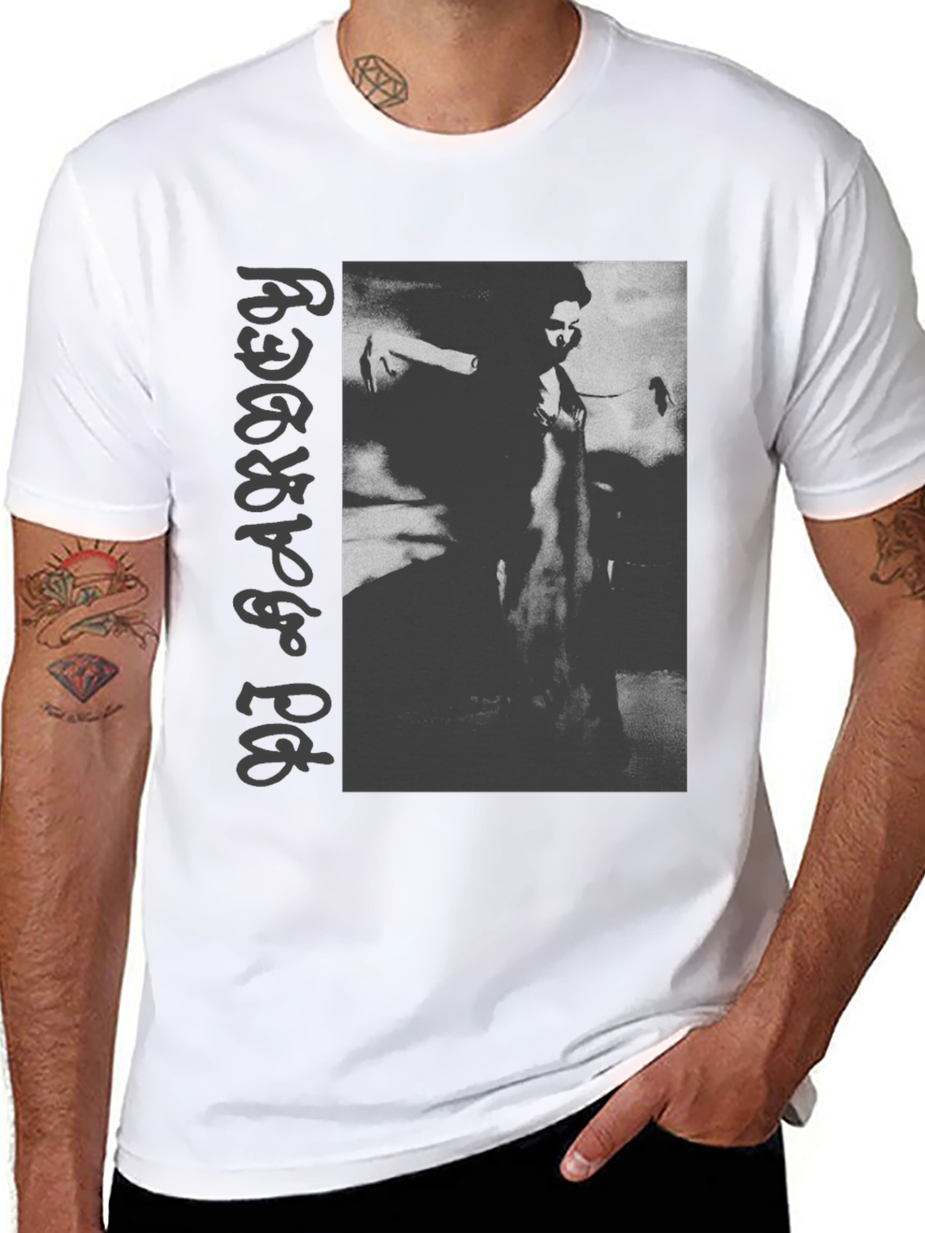 PJ Harvey Graphic Print Black Tee