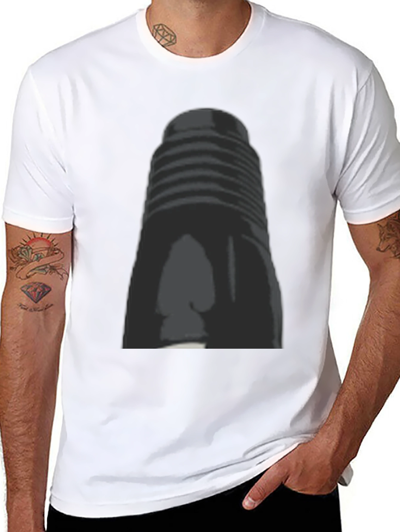 Retro Style Tower Graphic Tee - Classic Black