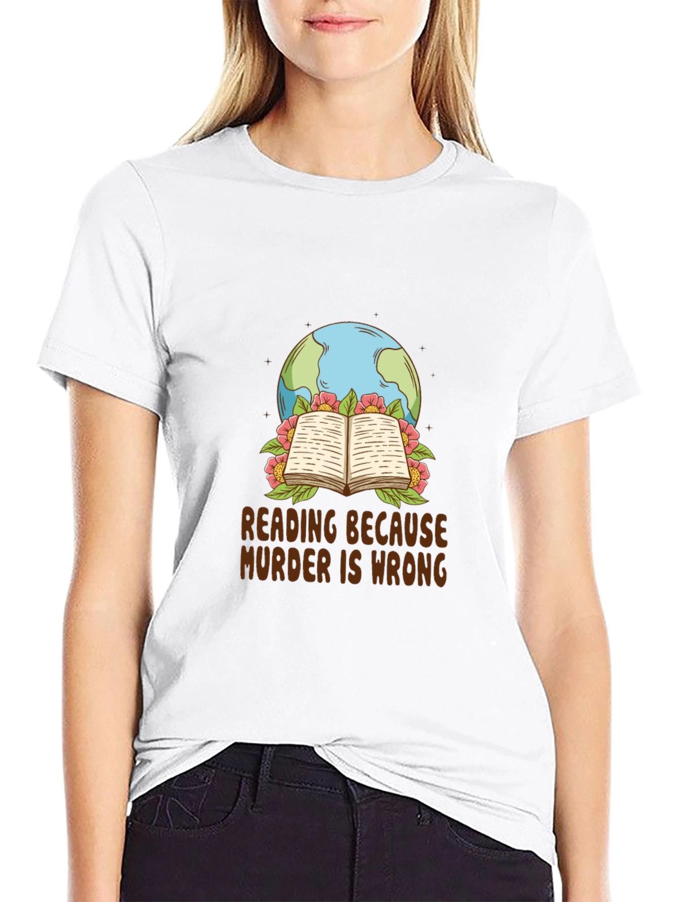 Reading Because Murder is Wrong Graphic Tee