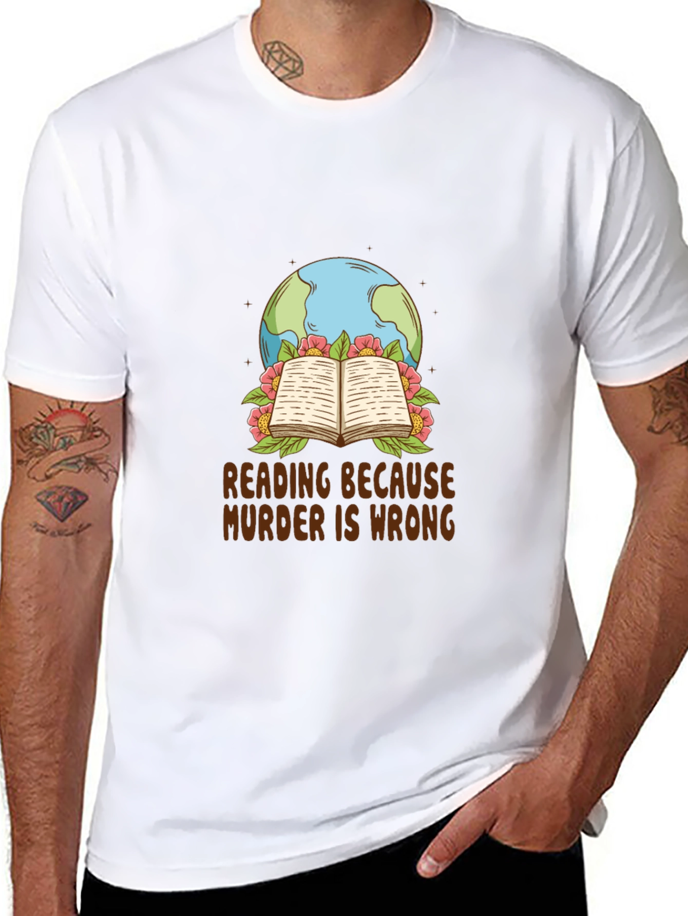 Reading Because Murder is Wrong Graphic Tee