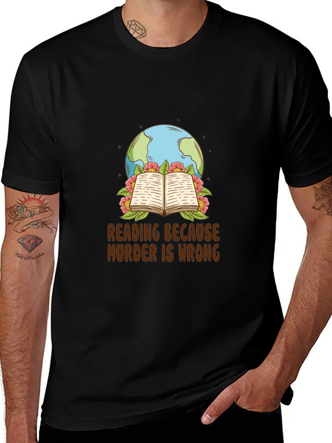 Reading Because Murder is Wrong Graphic Tee