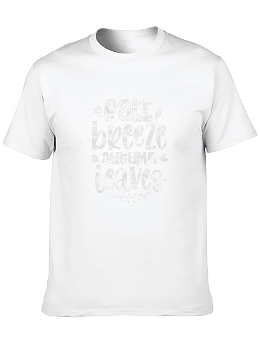 Fall Breeze Autumn Leaves Black Tee