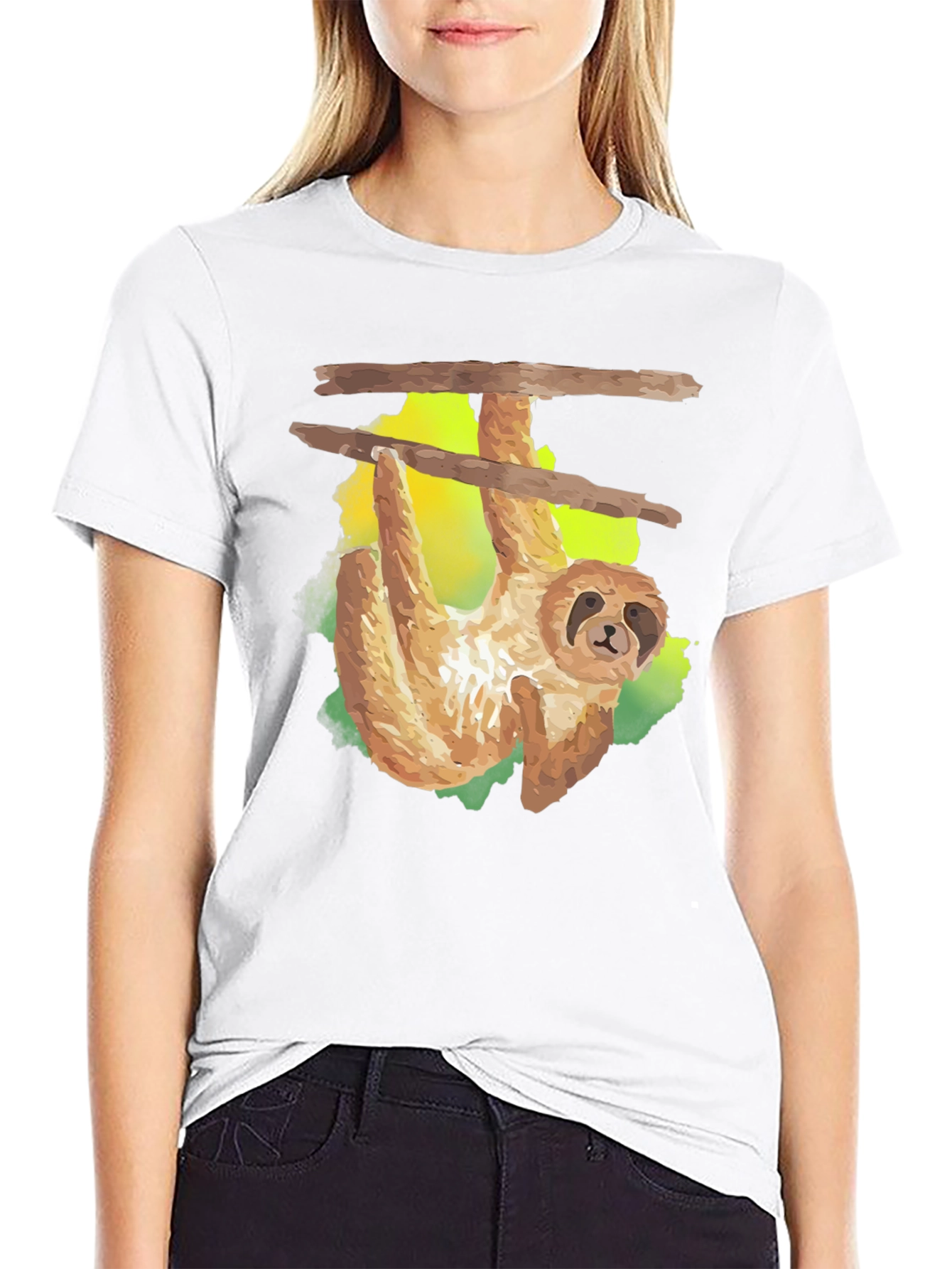 Sloth Hanging Around T-Shirt - Cool Graphic Tee