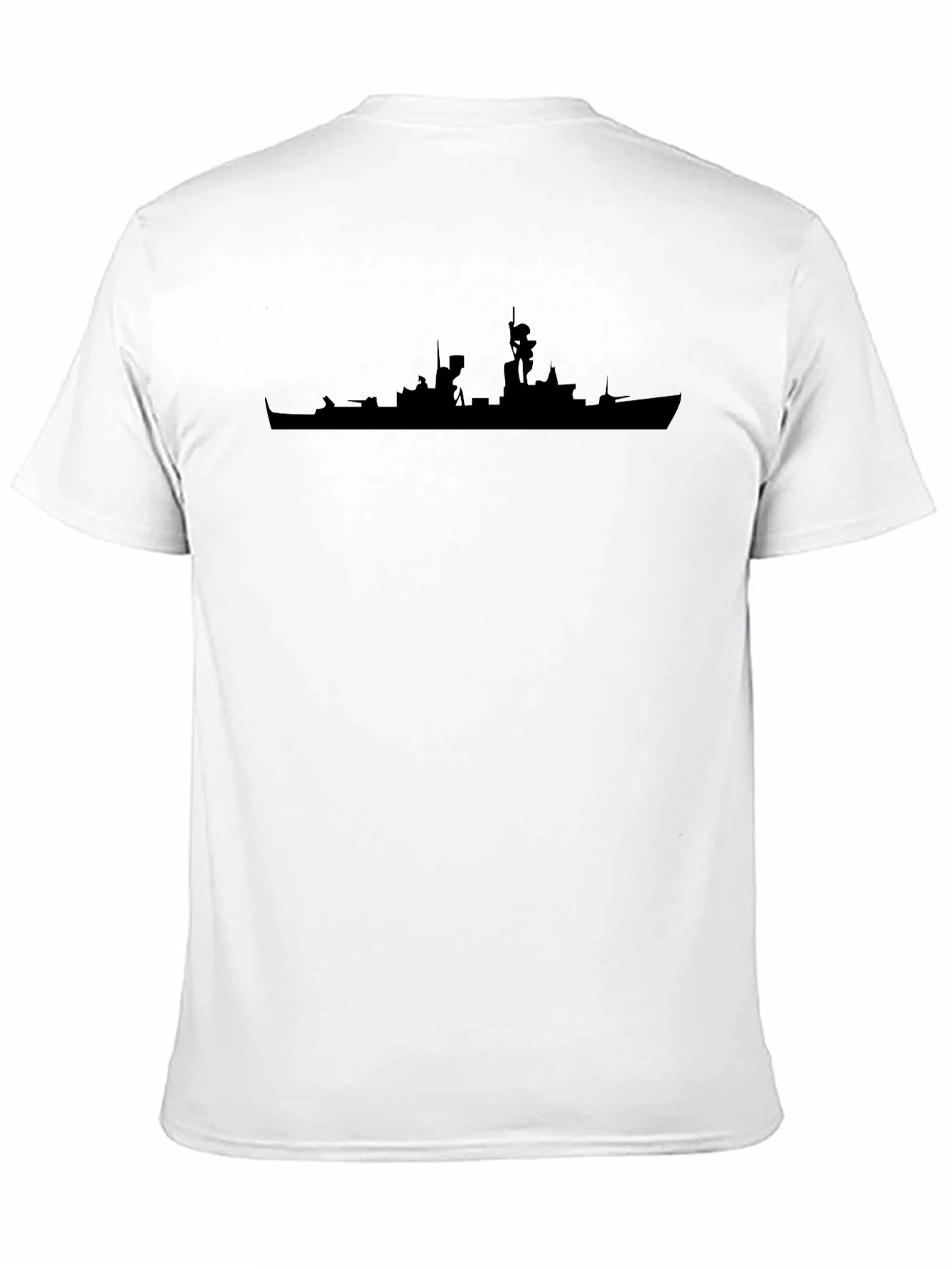 Navy Ship Silhouette Black T-Shirt