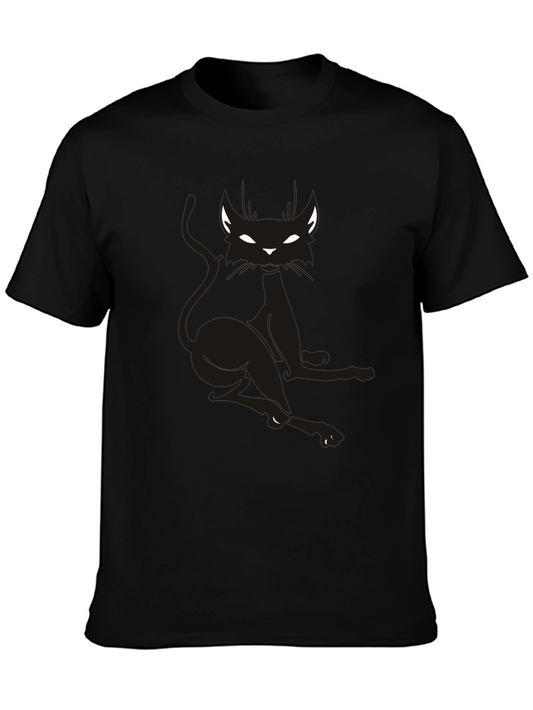 Black Cat Graphic Tee - Mens Short Sleeve Shirt