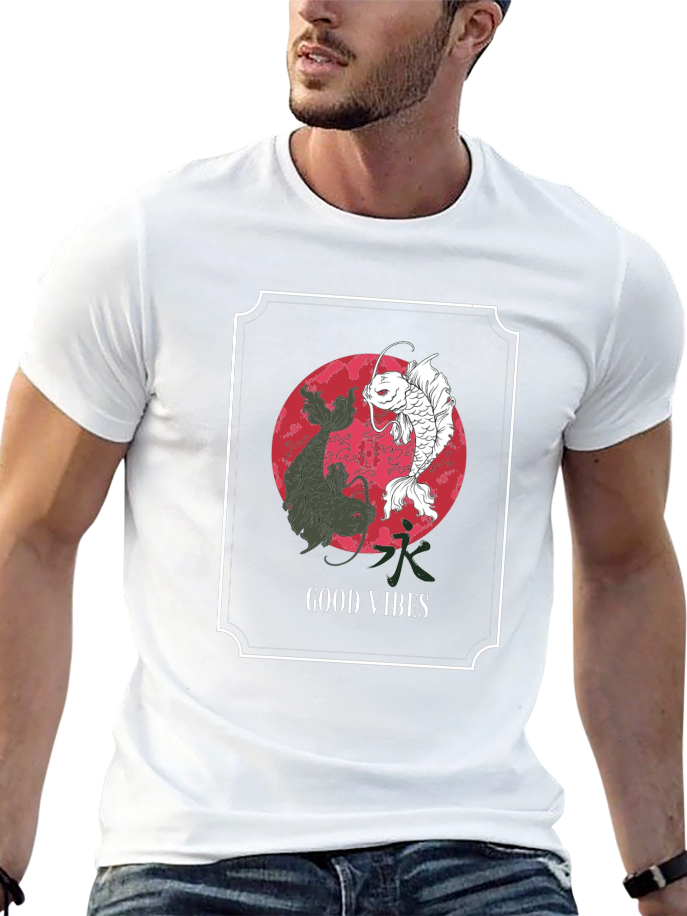 Yin Yang Koi Fish Good Vibes T-Shirt