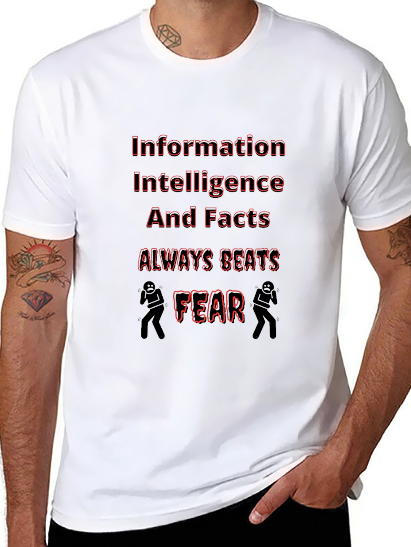 Information Beats Fear Graphic T-Shirt