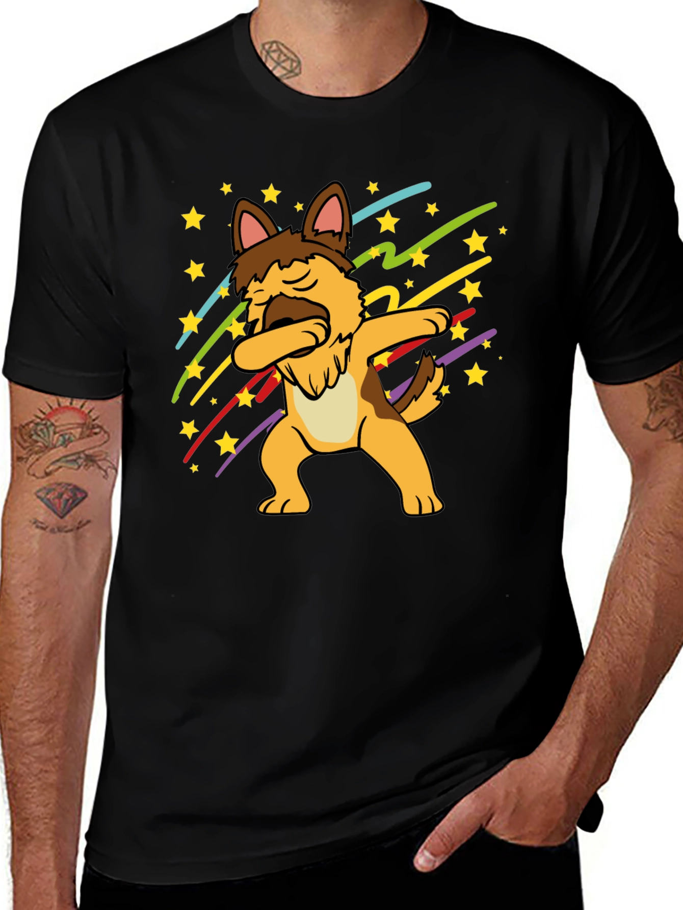 Dabbing German Shepherd Graphic T-Shirt