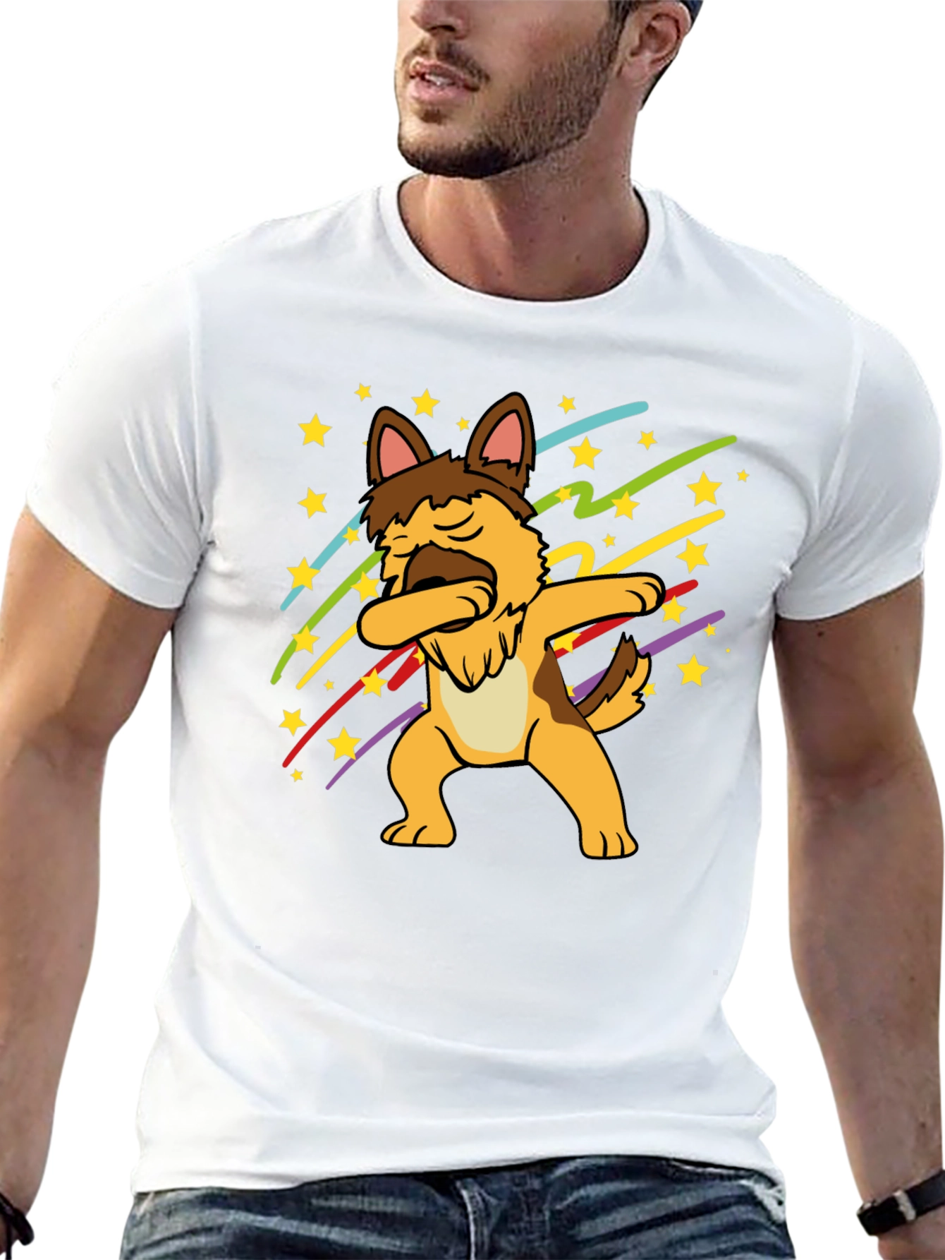 Dabbing German Shepherd Graphic T-Shirt