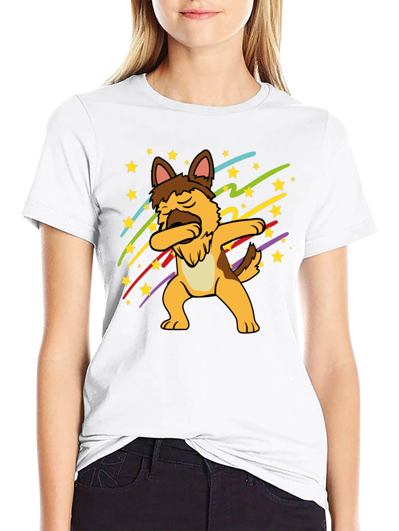 Dabbing German Shepherd Graphic T-Shirt