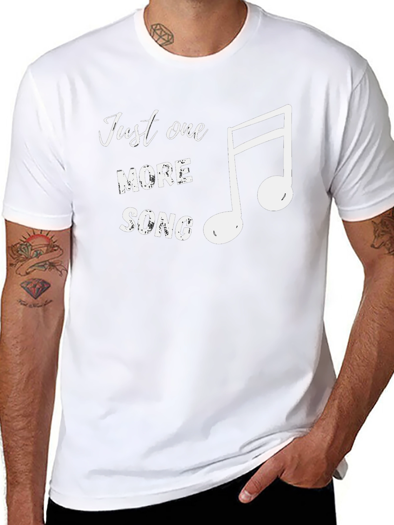 Just One More Song Black T-Shirt Music Lover