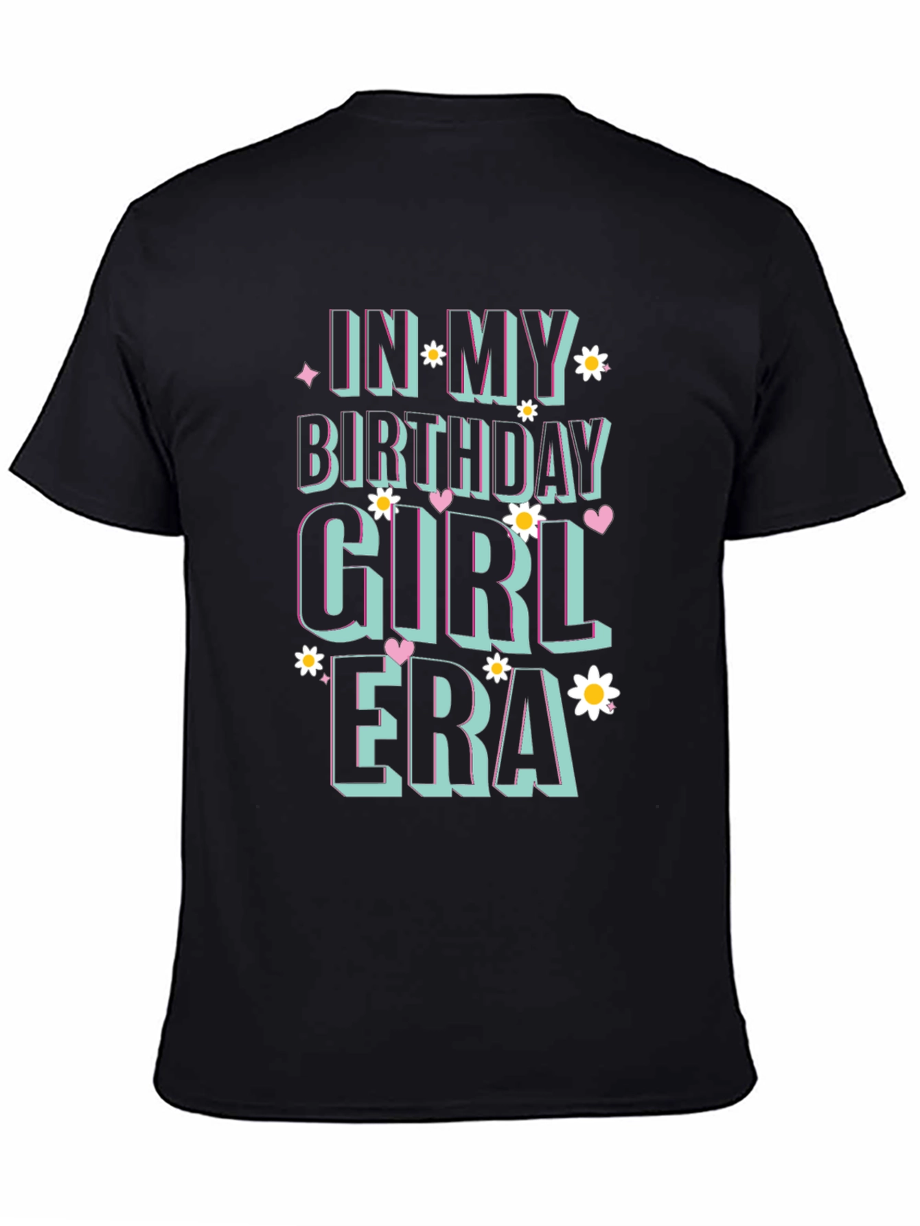 Birthday Girl Era Black Graphic T-Shirt