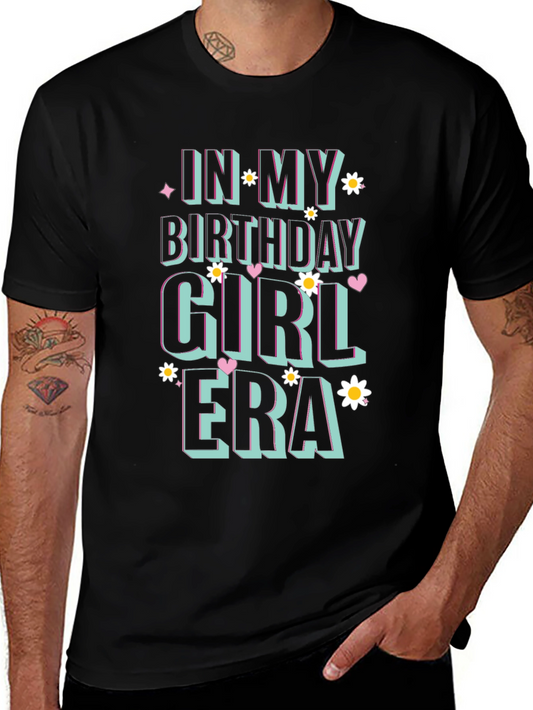 Birthday Girl Era Black Graphic T-Shirt
