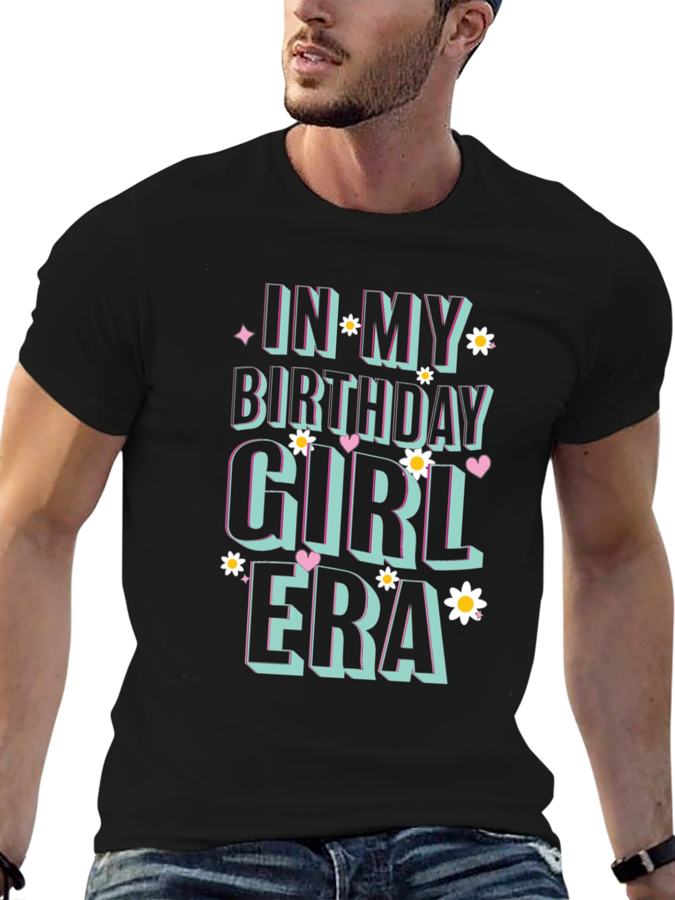 Birthday Girl Era Black Graphic T-Shirt