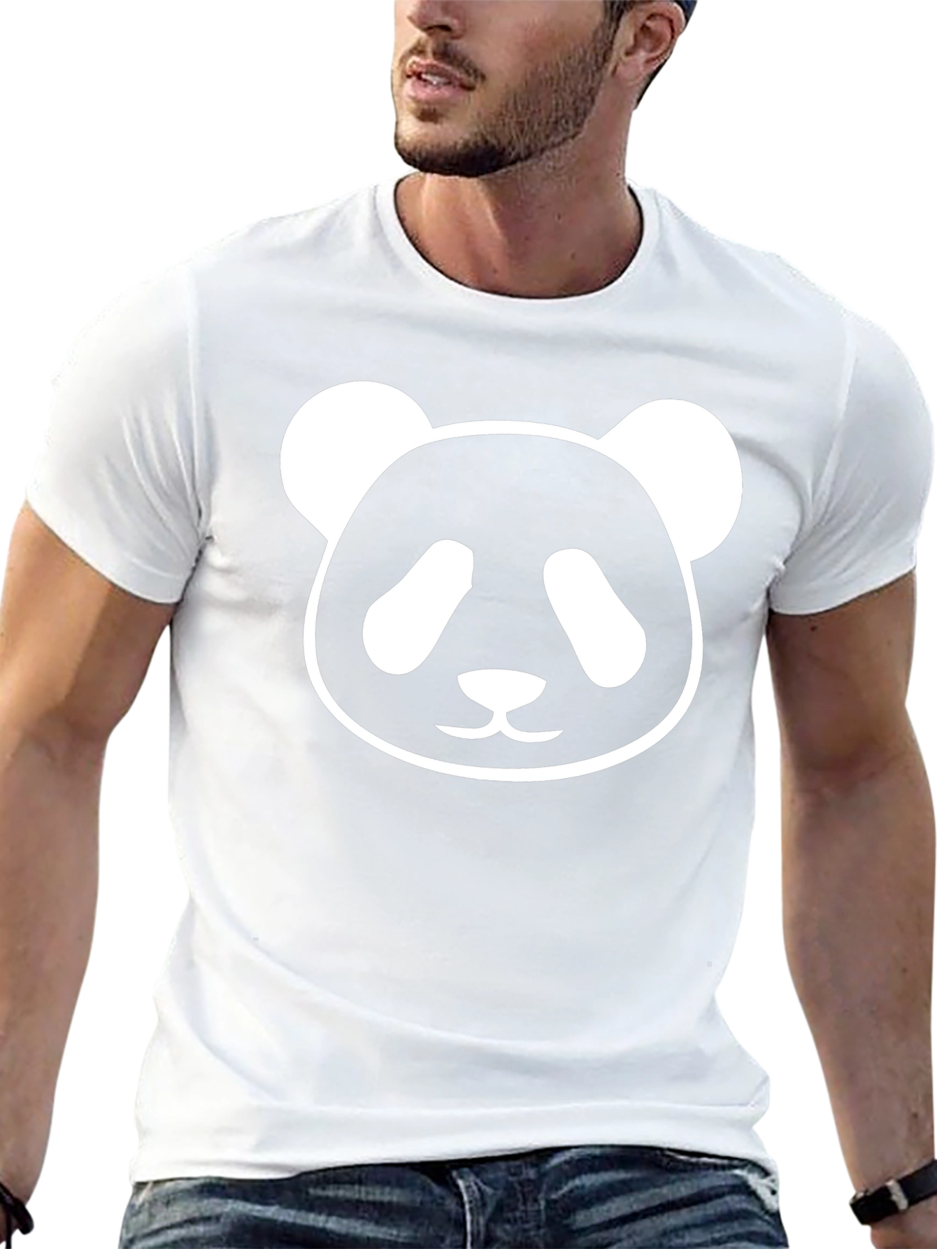 Panda Face Graphic Tee - Soft Cotton Casual Wear