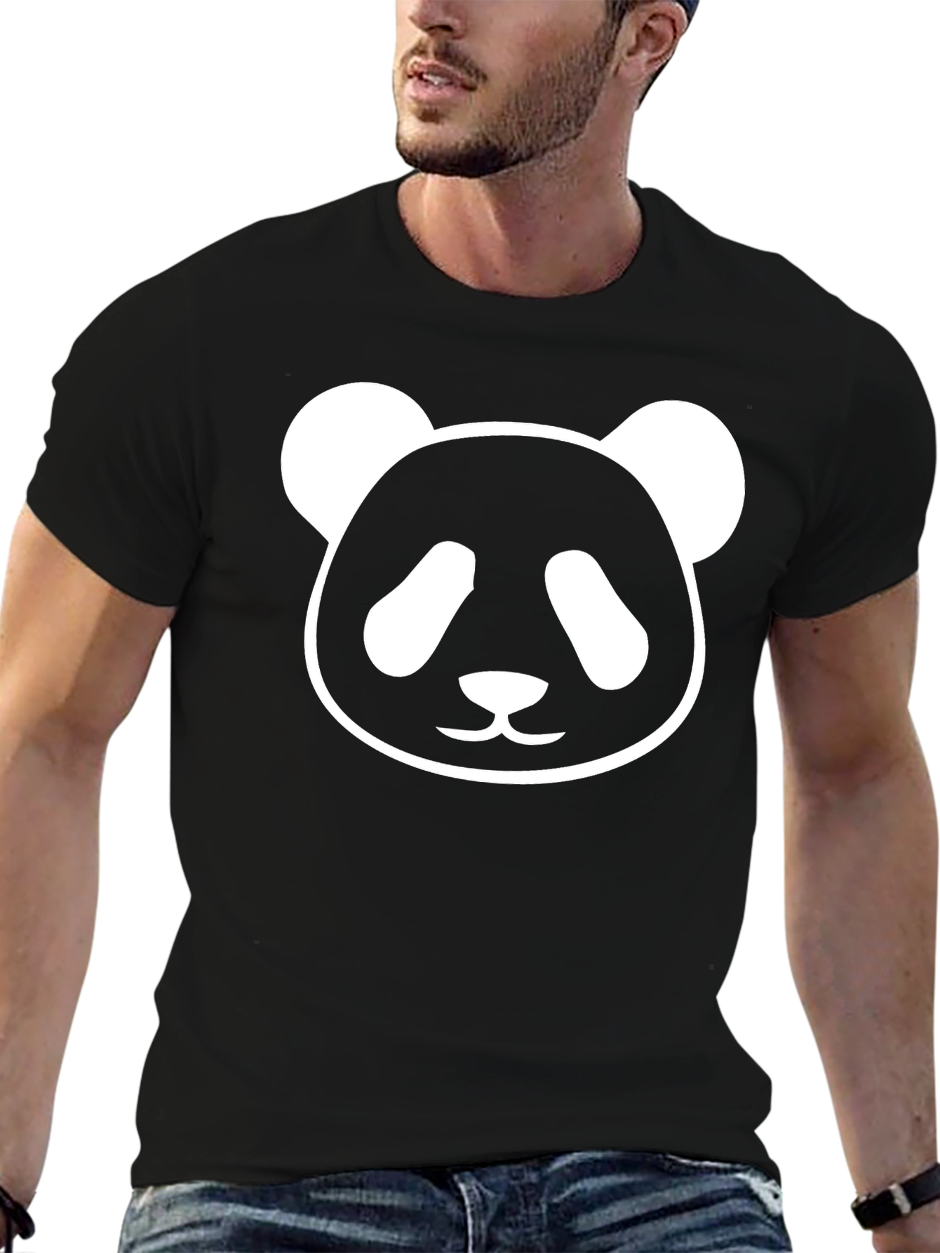 Panda Face Graphic Tee - Soft Cotton Casual Wear