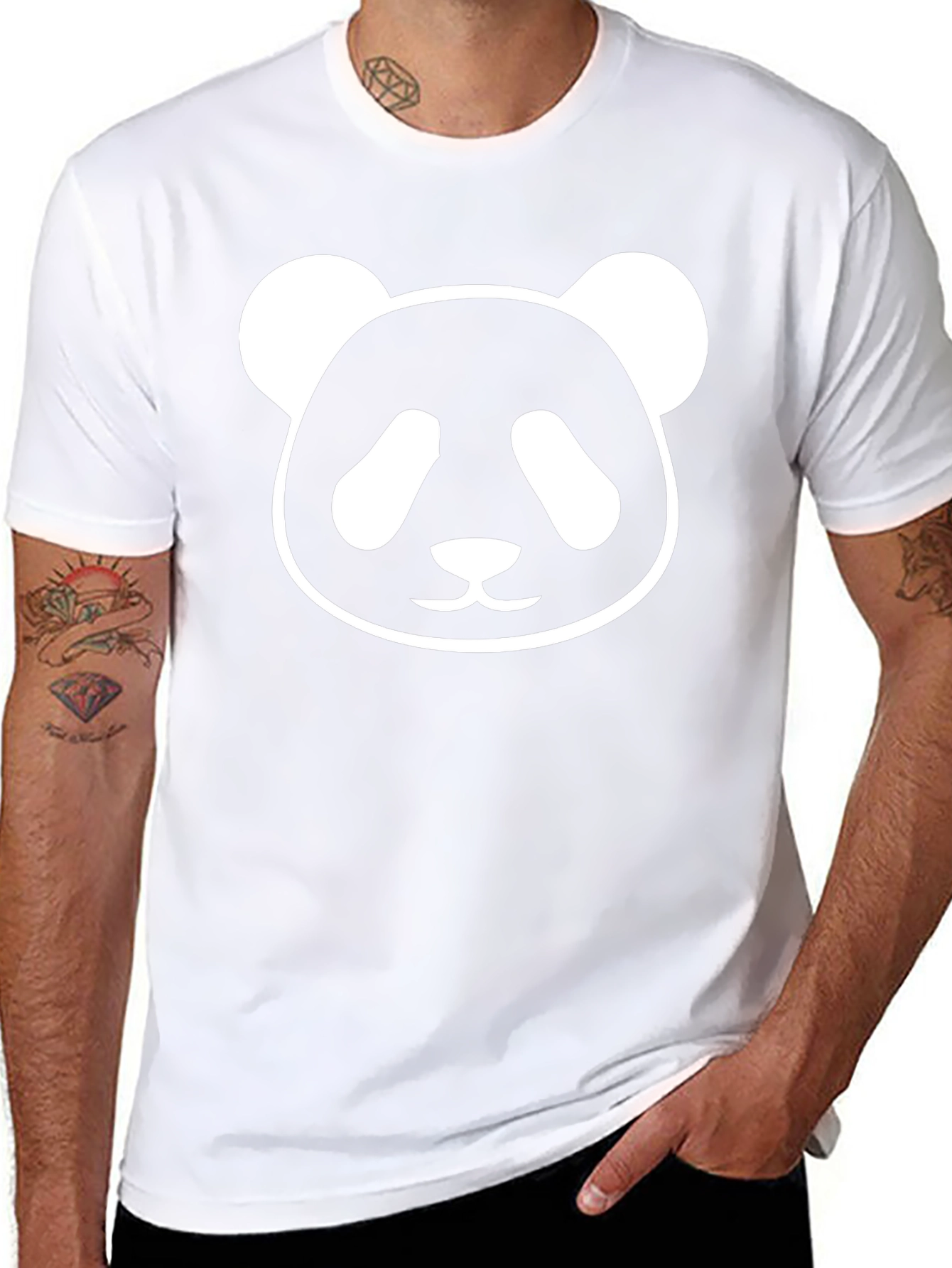 Panda Face Graphic Tee - Soft Cotton Casual Wear