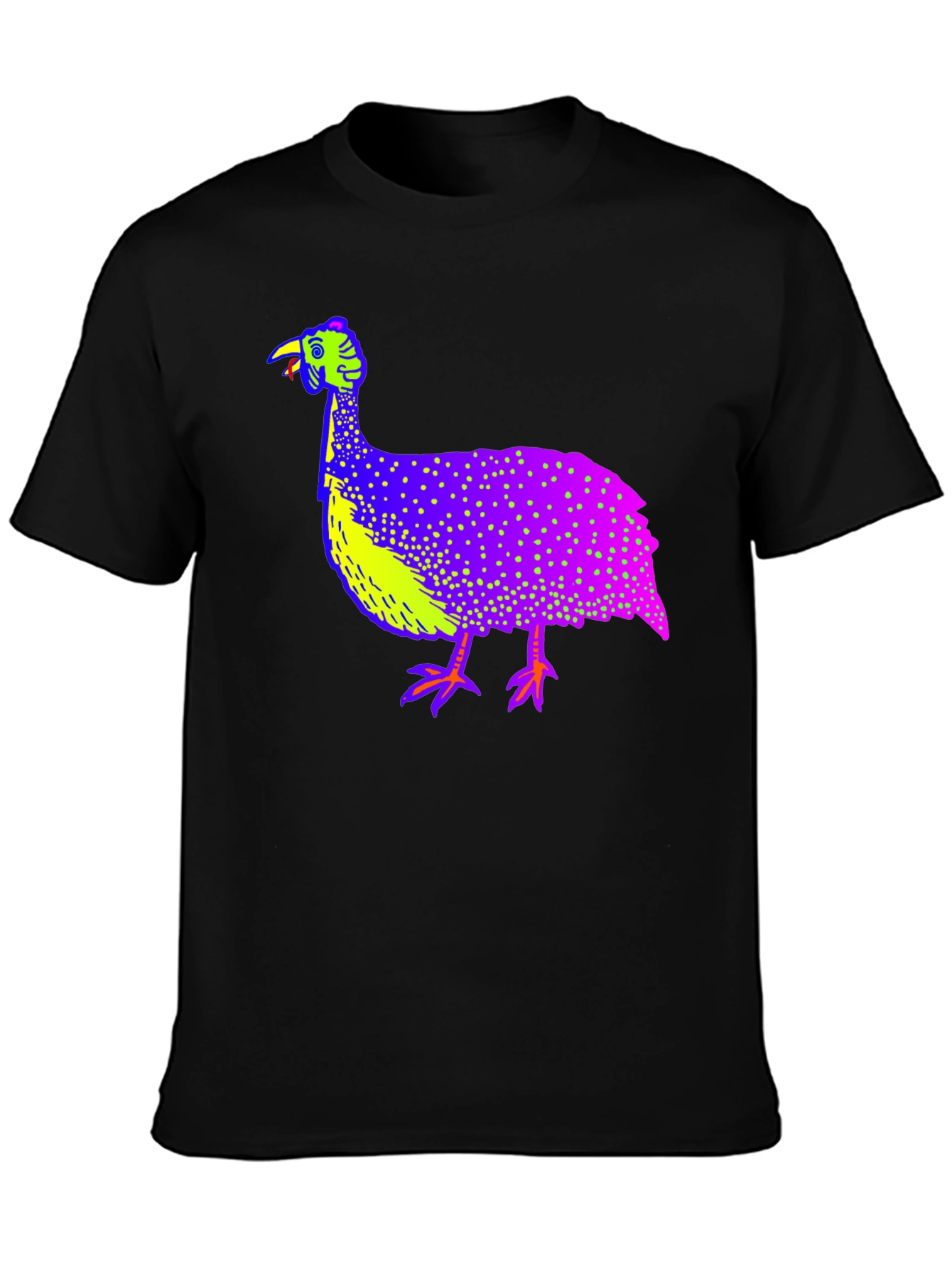 Vibrant Guinea Fowl Graphic Tee - Unique Bird Design