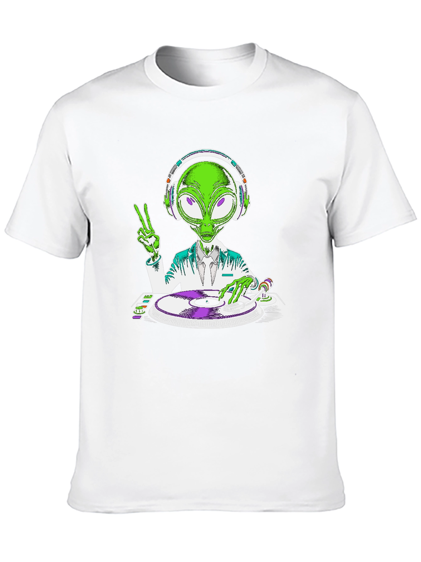 Alien DJ T-Shirt - Peace and Music