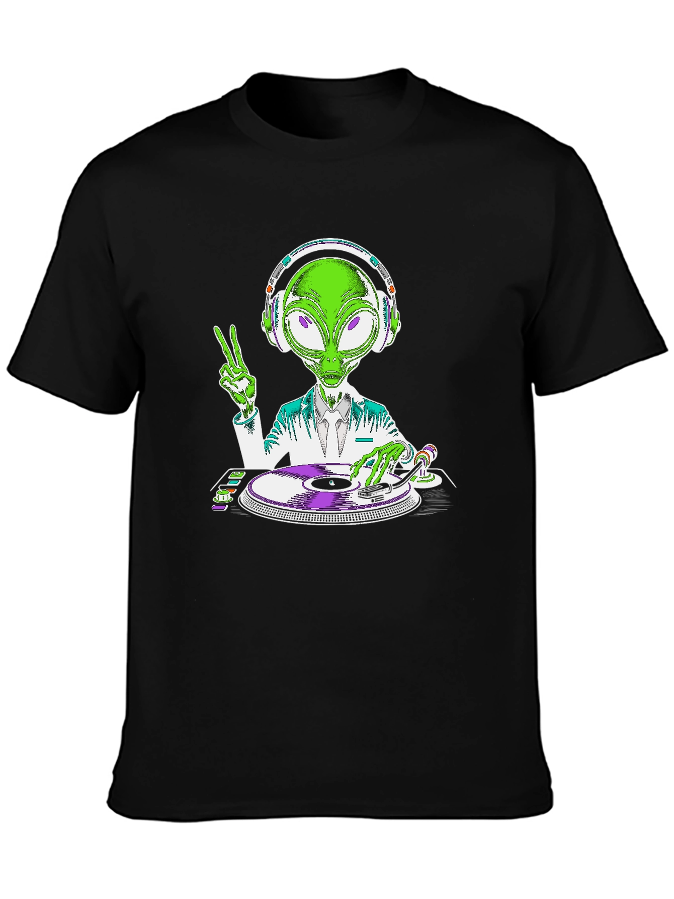 Alien DJ T-Shirt - Peace and Music