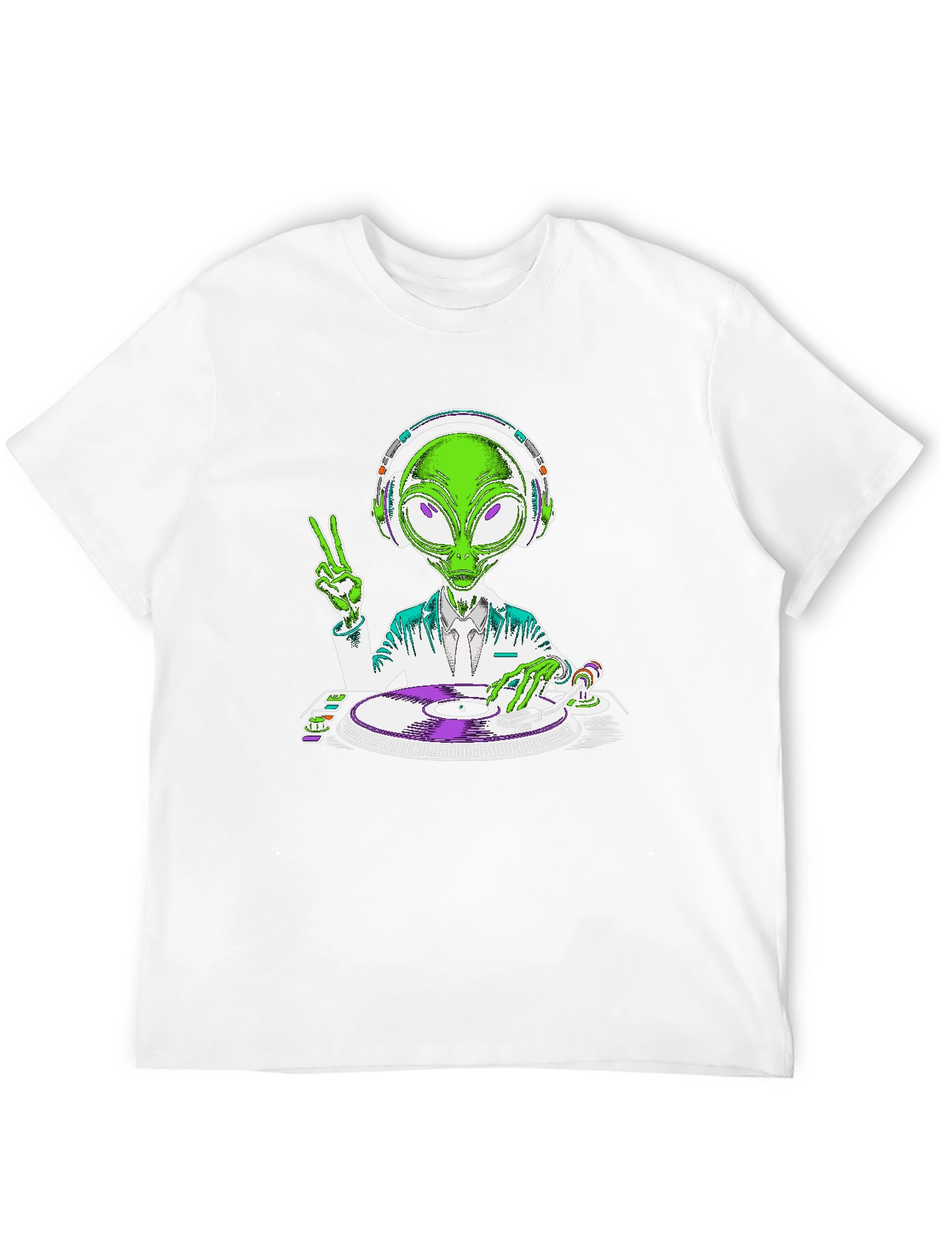 Alien DJ T-Shirt - Peace and Music